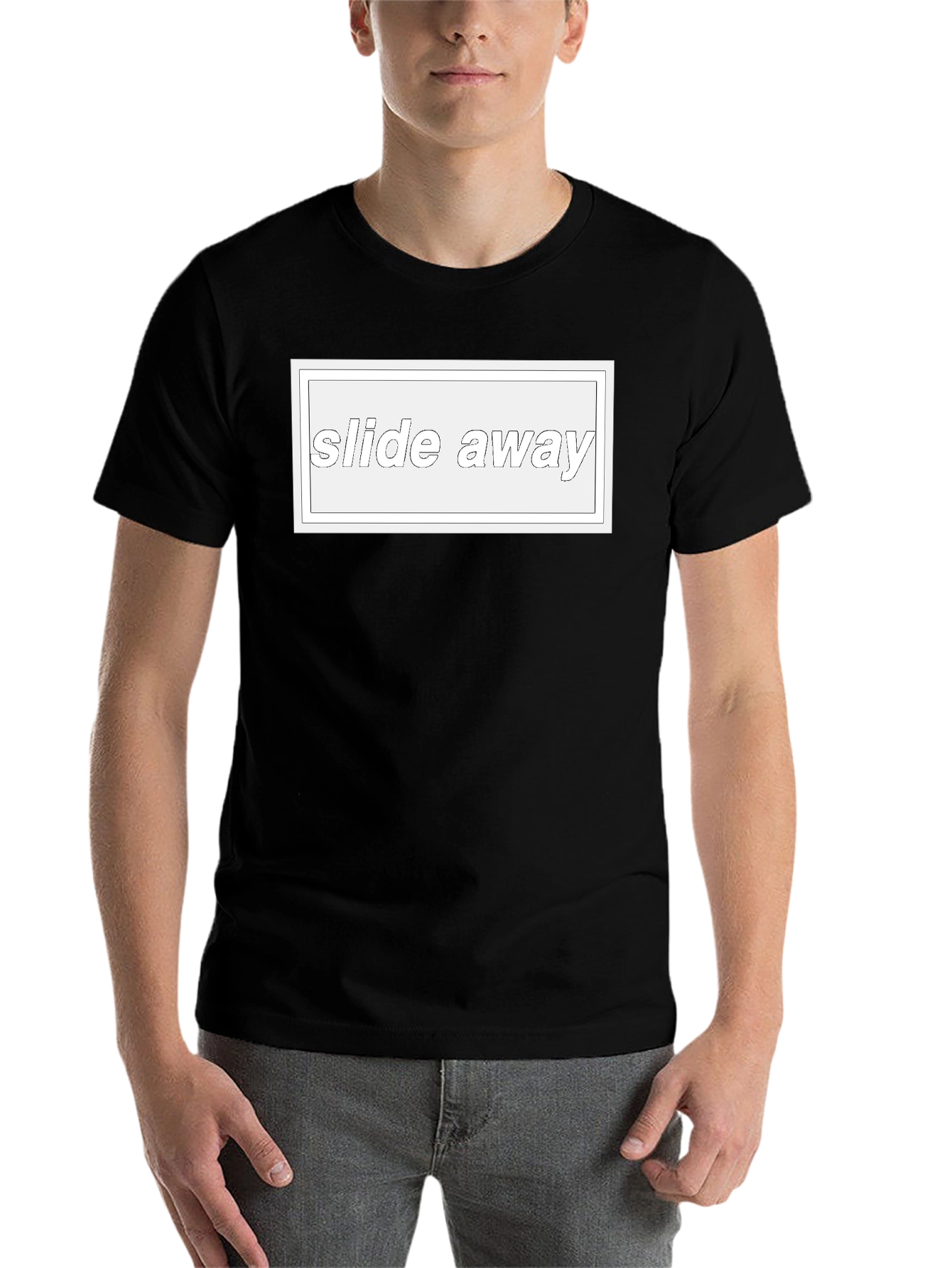 Black Slide Away Graphic Tee - Classic Style view 7