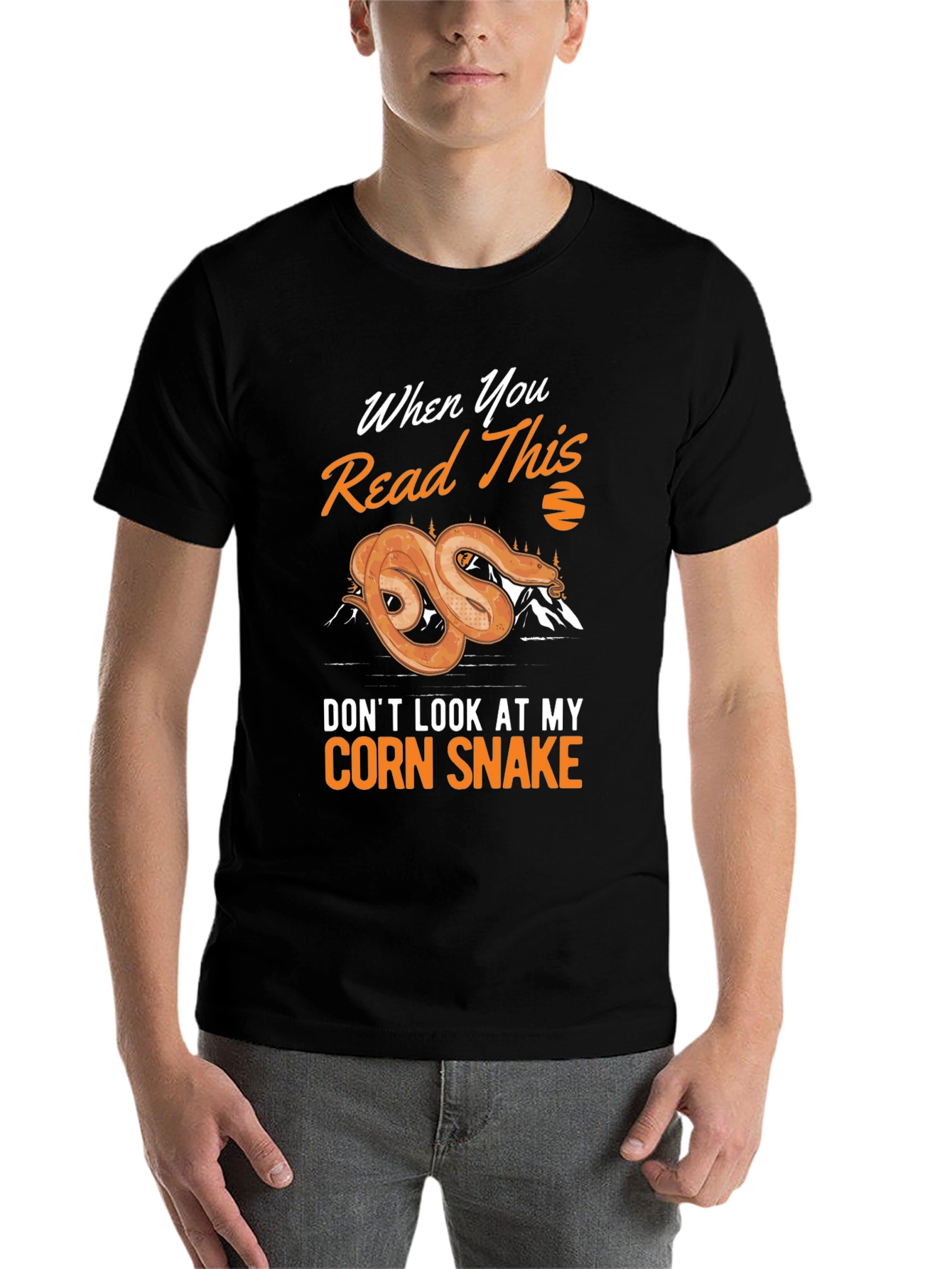 Black Corn Snake Novelty Graphic Tee view 7