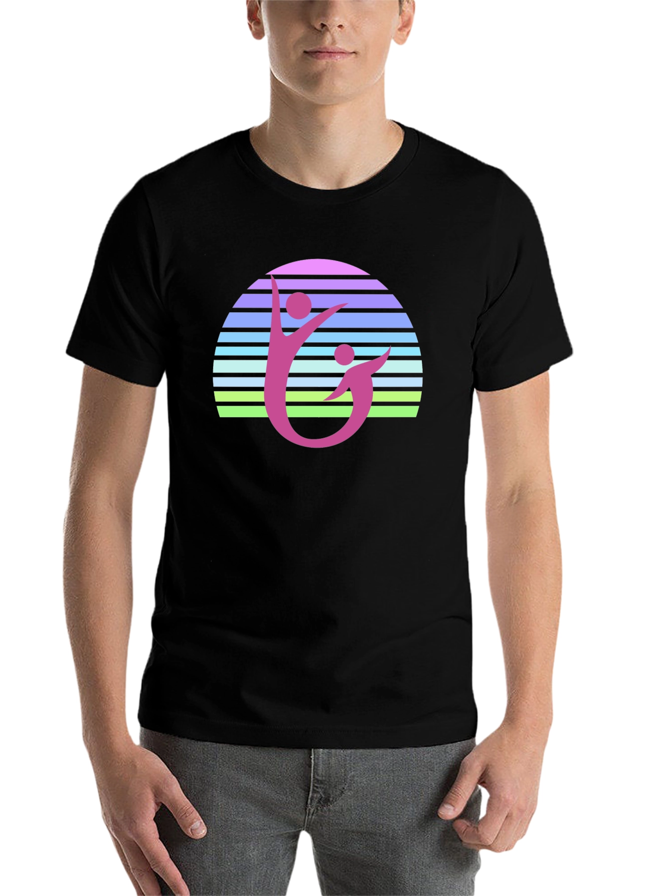 Black Retro Sunset Duo Graphic Tee view 7