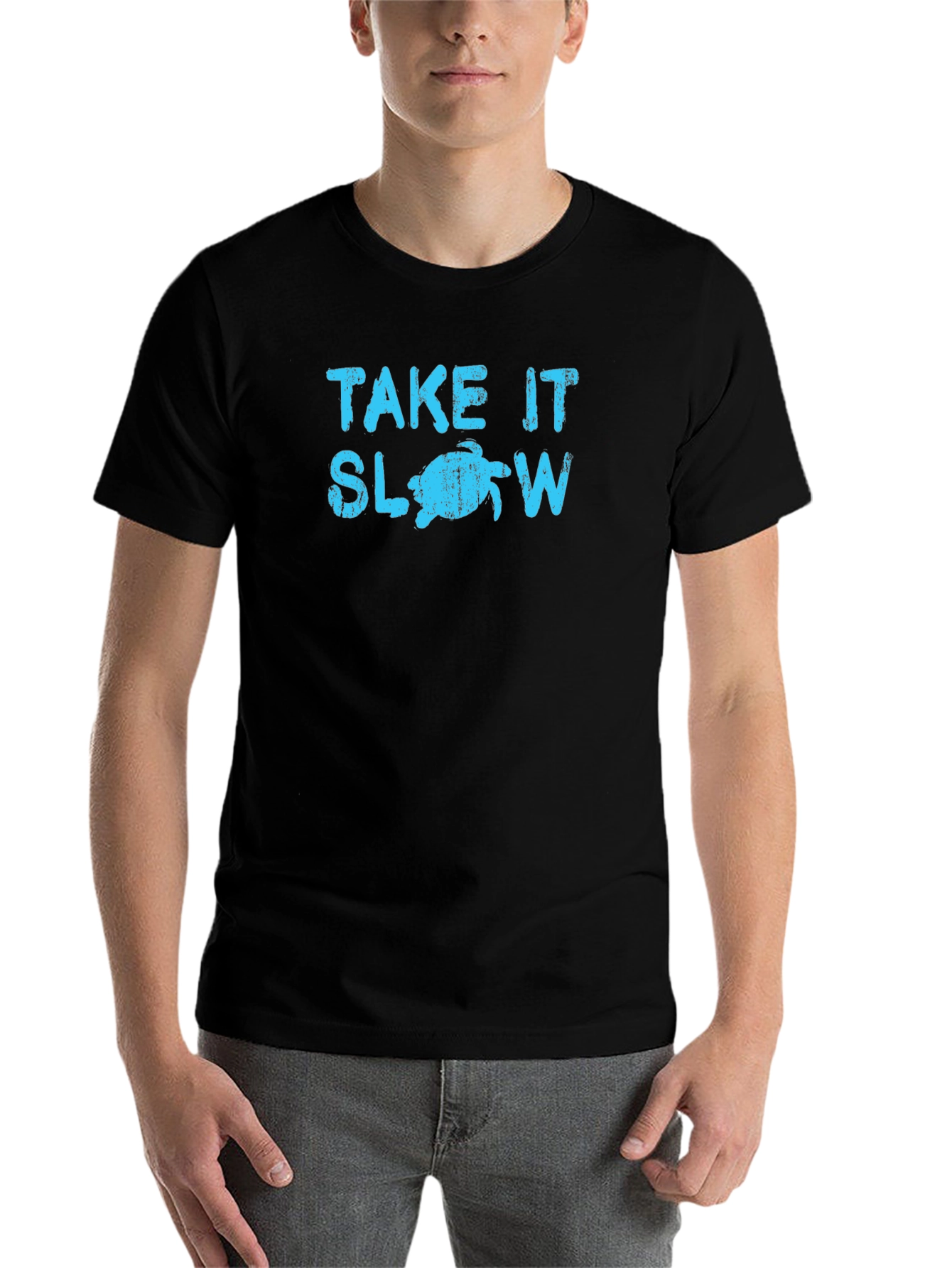 Black Take It Slow Turtle Graphic T-Shirt view 7
