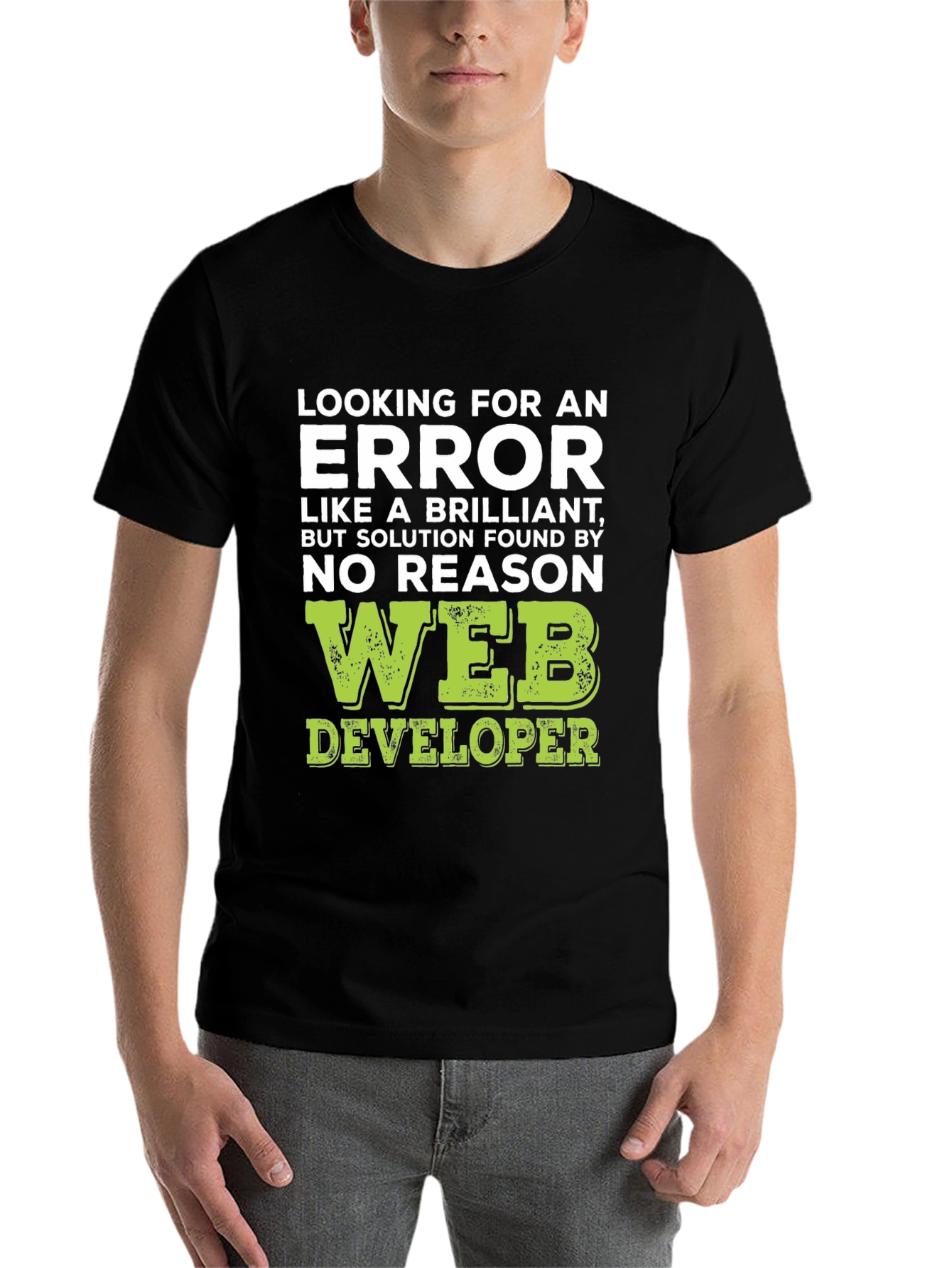 Black Web Developer T-Shirt: Finding Errors Brilliance view 7