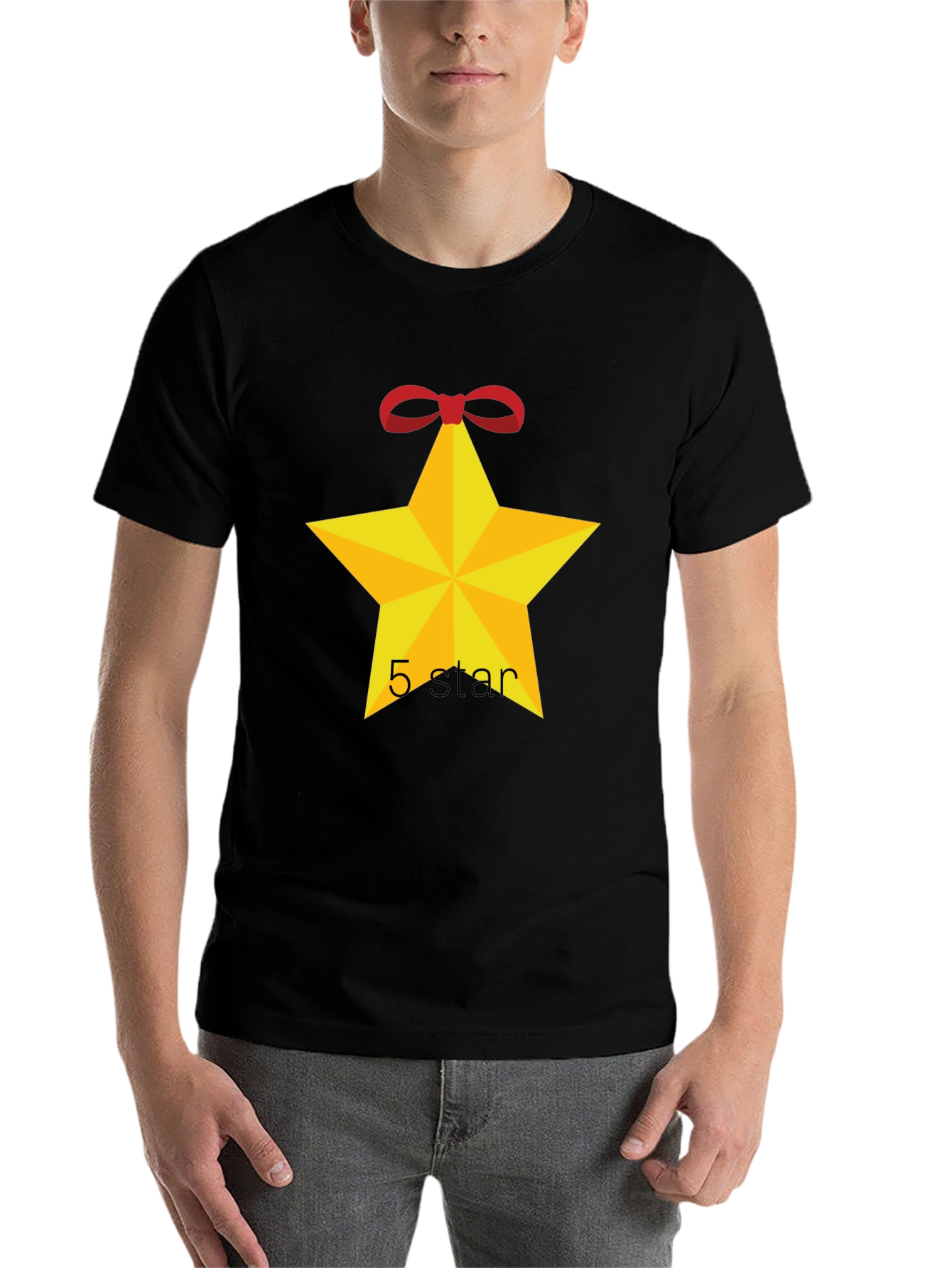 Black Five Star Holiday T-Shirt view 7