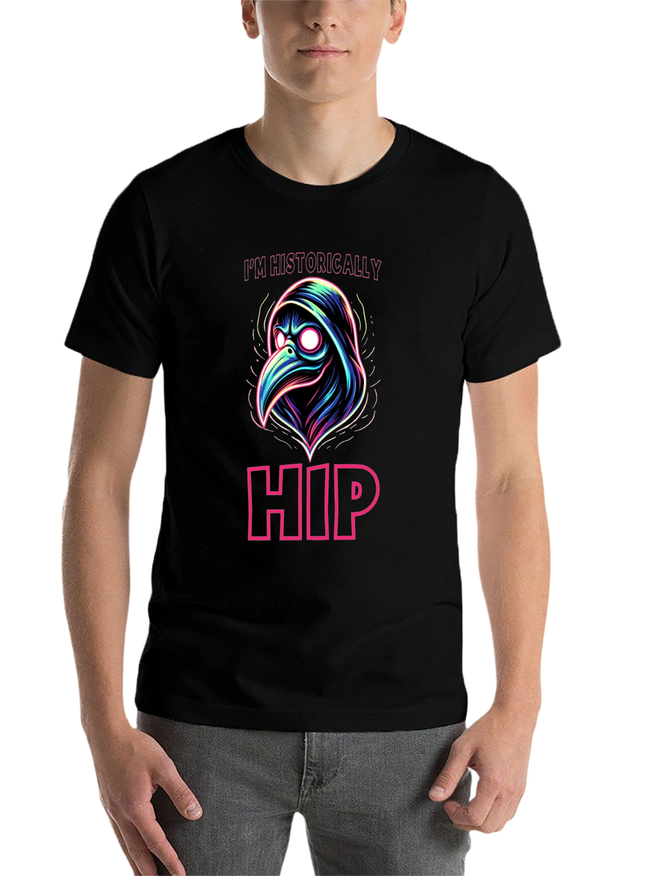 Black Historically Hip Plague Doctor Graphic Tee view 7