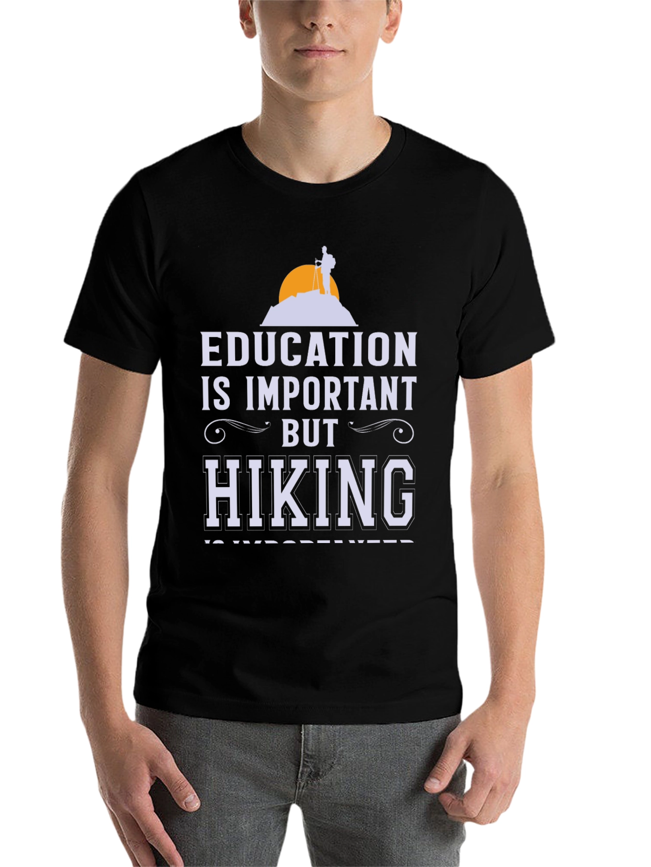 Black Education vs Hiking Graphic Tee view 7