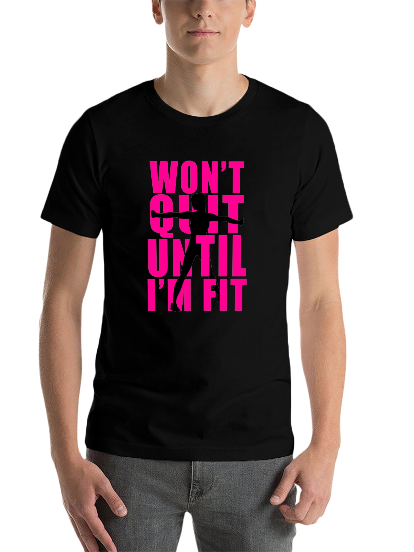 Black Won't Quit Fitness T-Shirt view 7