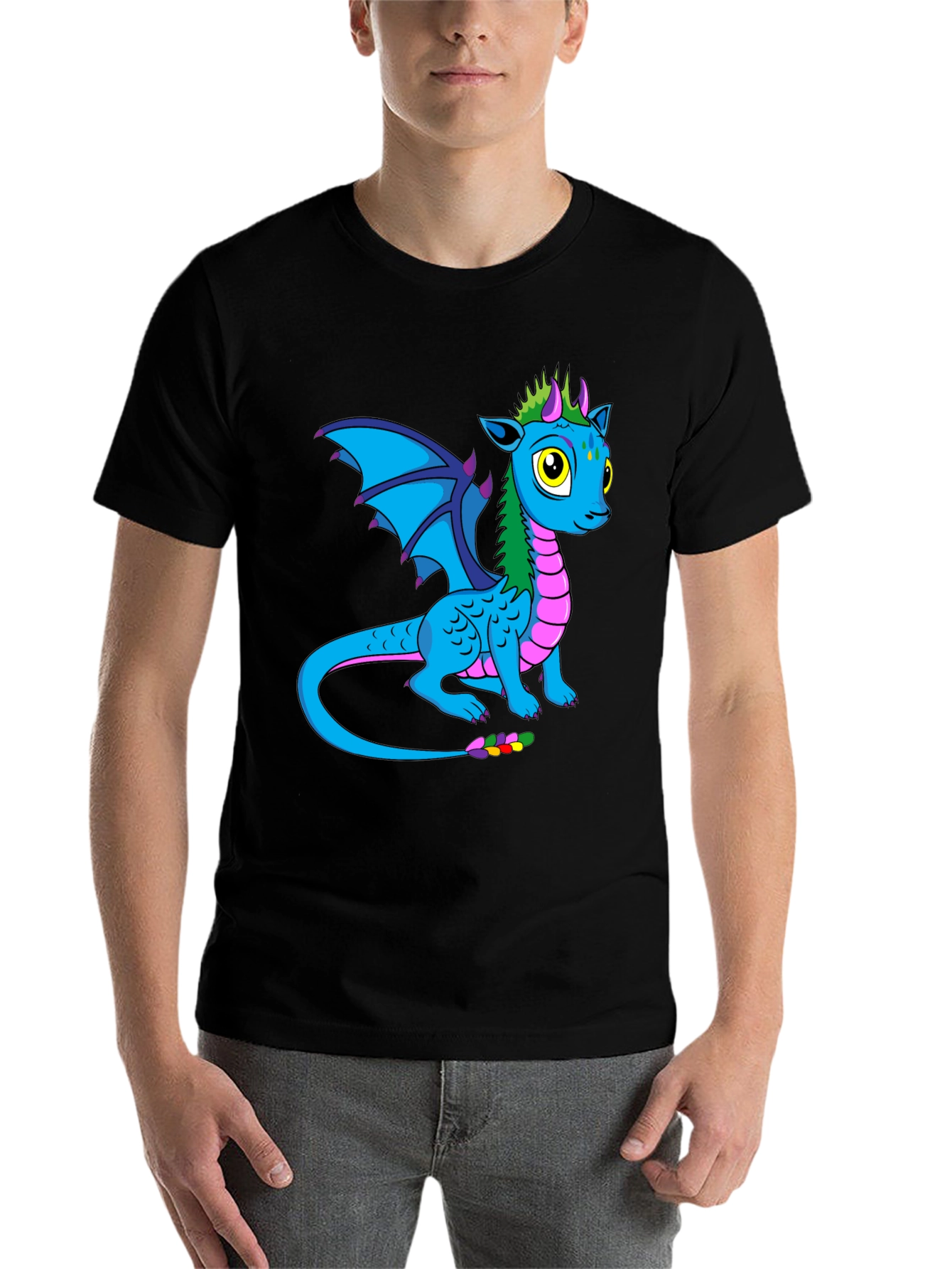 Black Dragon Graphic T-Shirt - Black Cotton Tee view 7