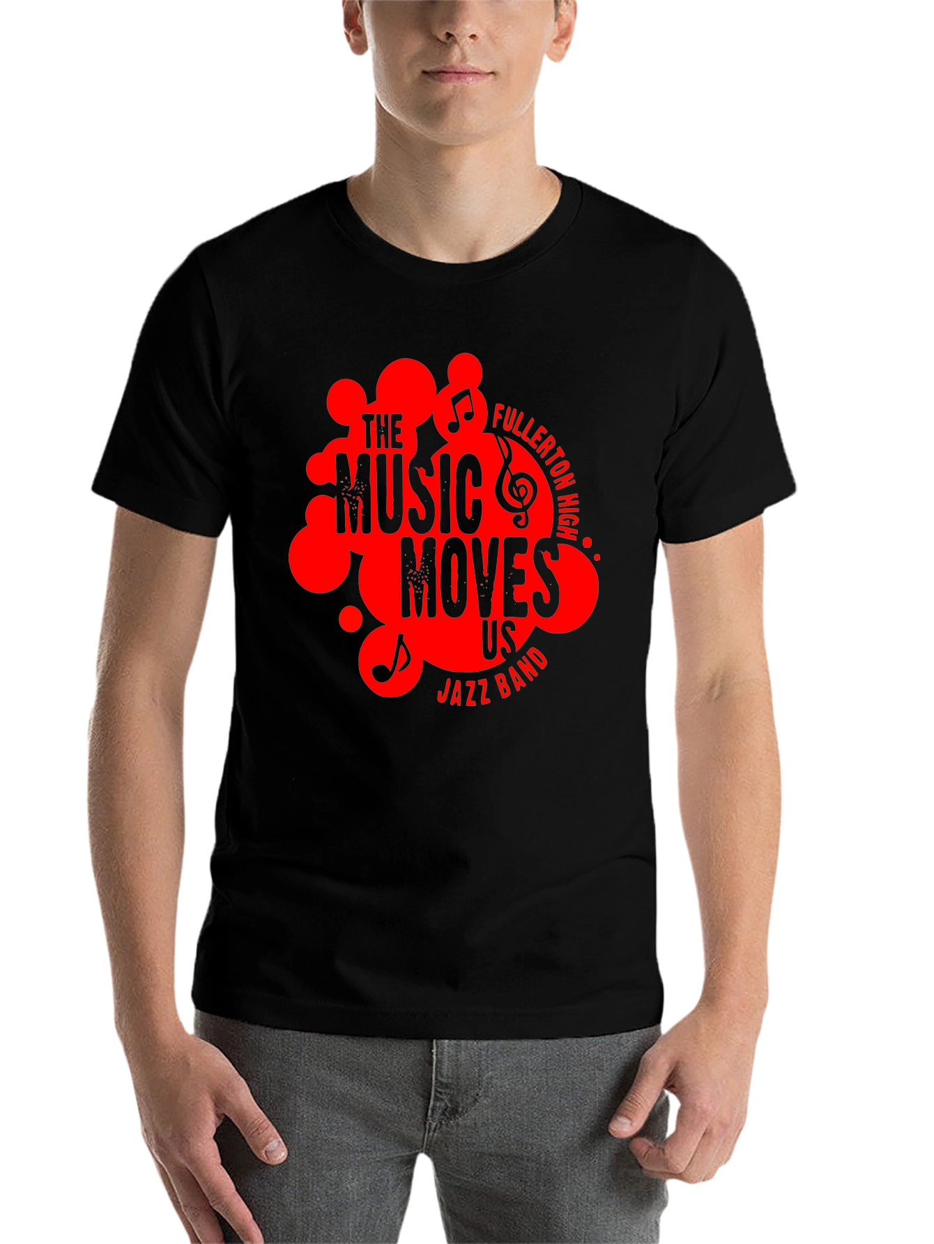 Black The Music Moves Us Jazz Band T-Shirt view 7