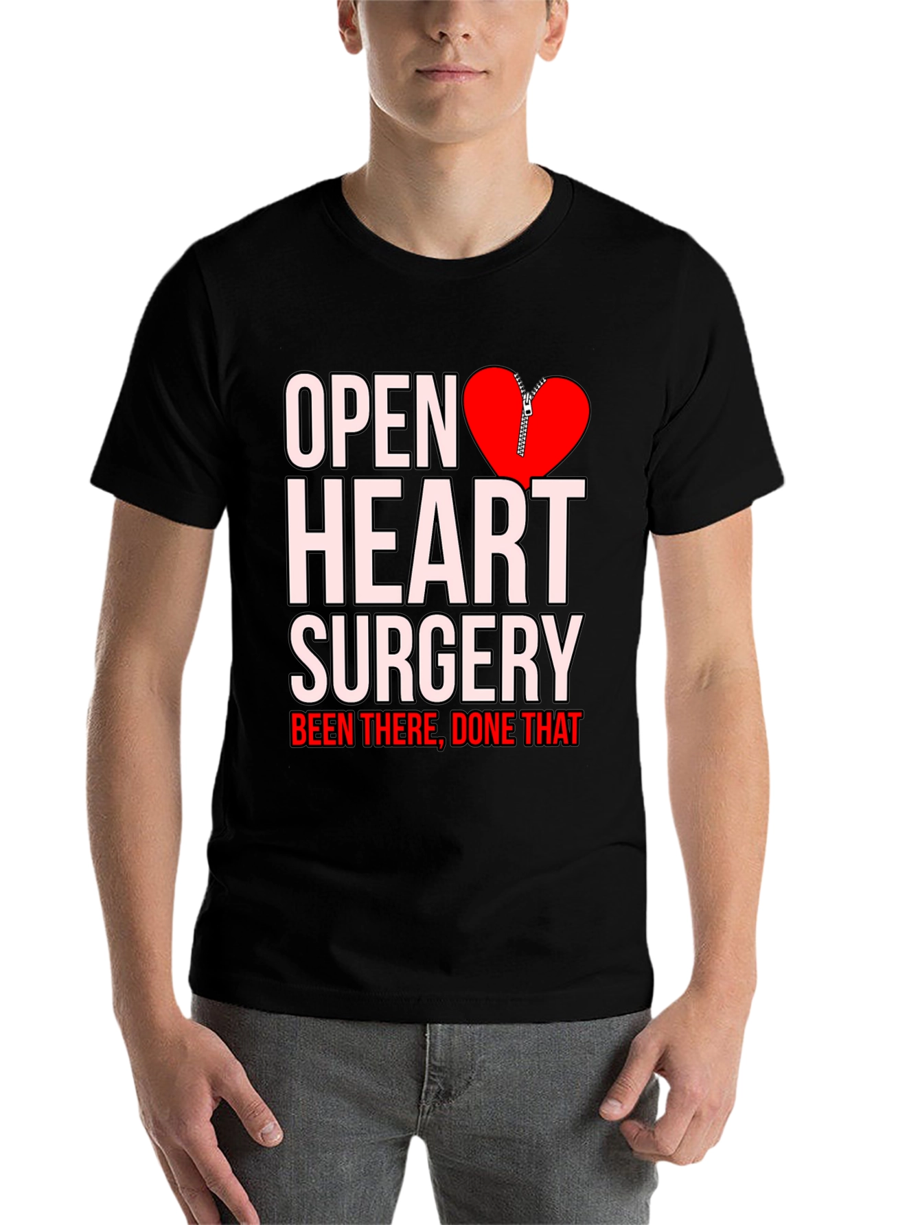 Black Open Heart Surgery Been There Done That T-Shirt view 7