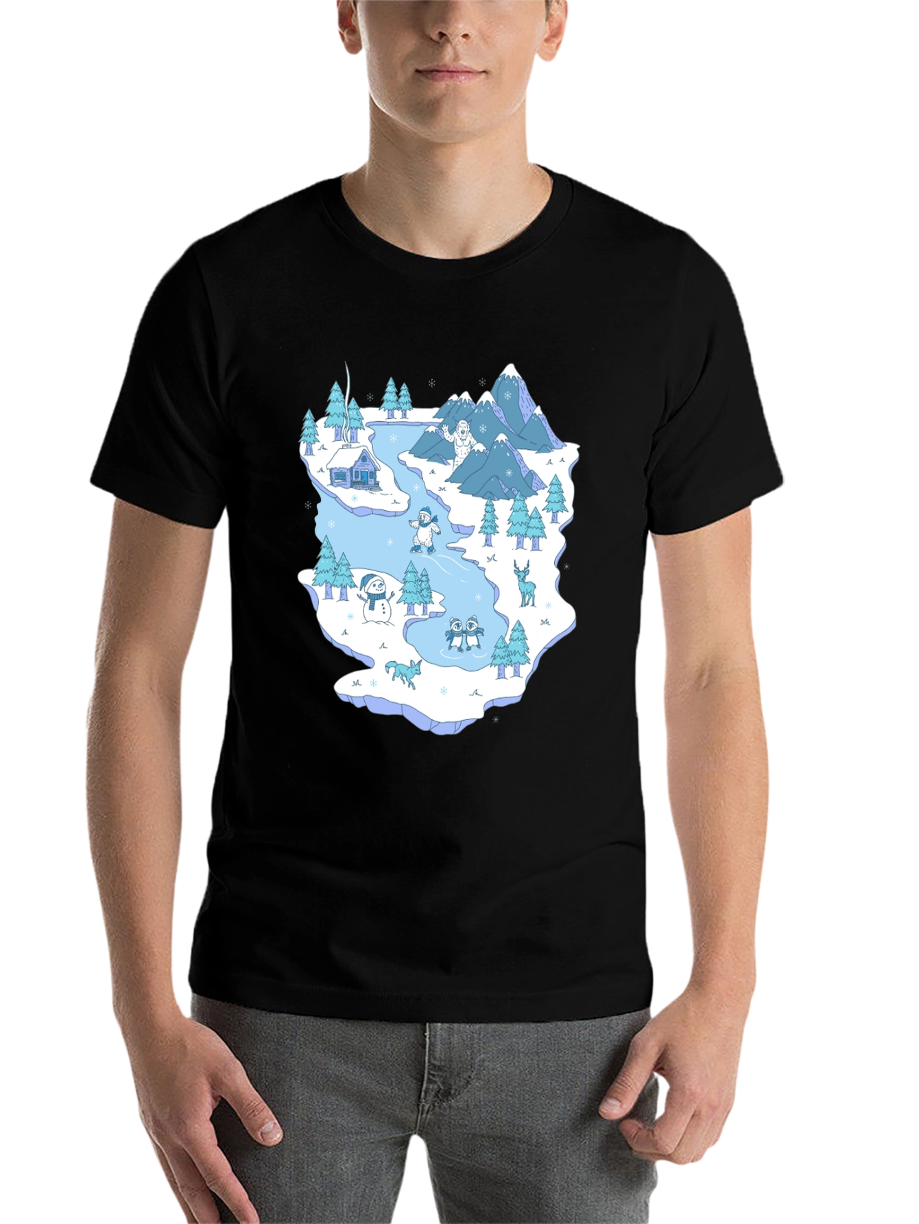 Black Winter Wonderland Graphic T-Shirt view 7