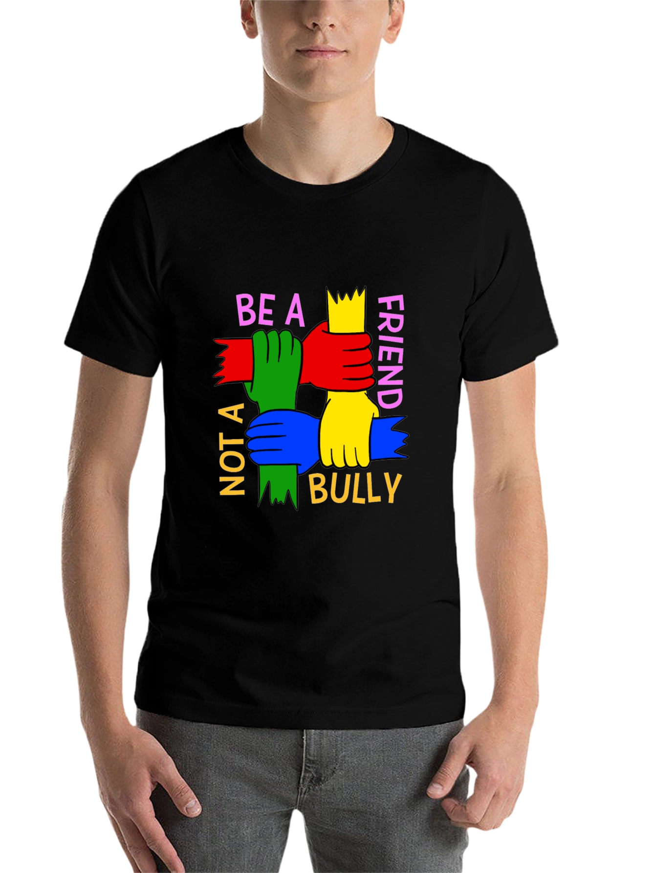 Black Be A Friend T-Shirt: Anti-Bullying Tee view 7