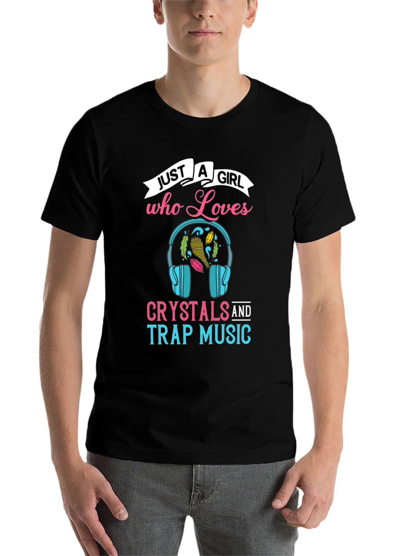 Black Crystals and Trap Music T-Shirt for Girls view 7