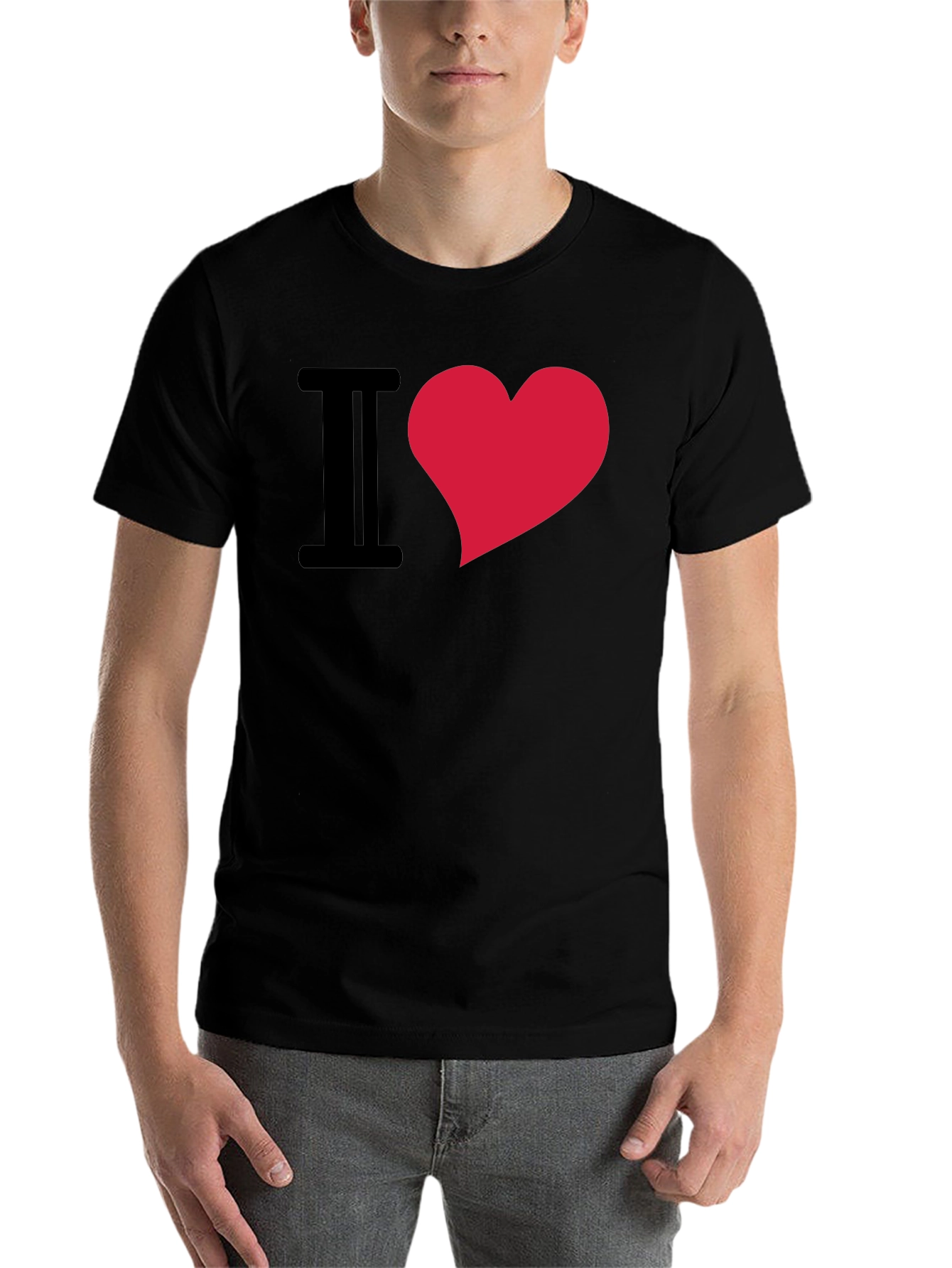 Black I Heart Graphic Tee - Trendy & Comfortable view 7