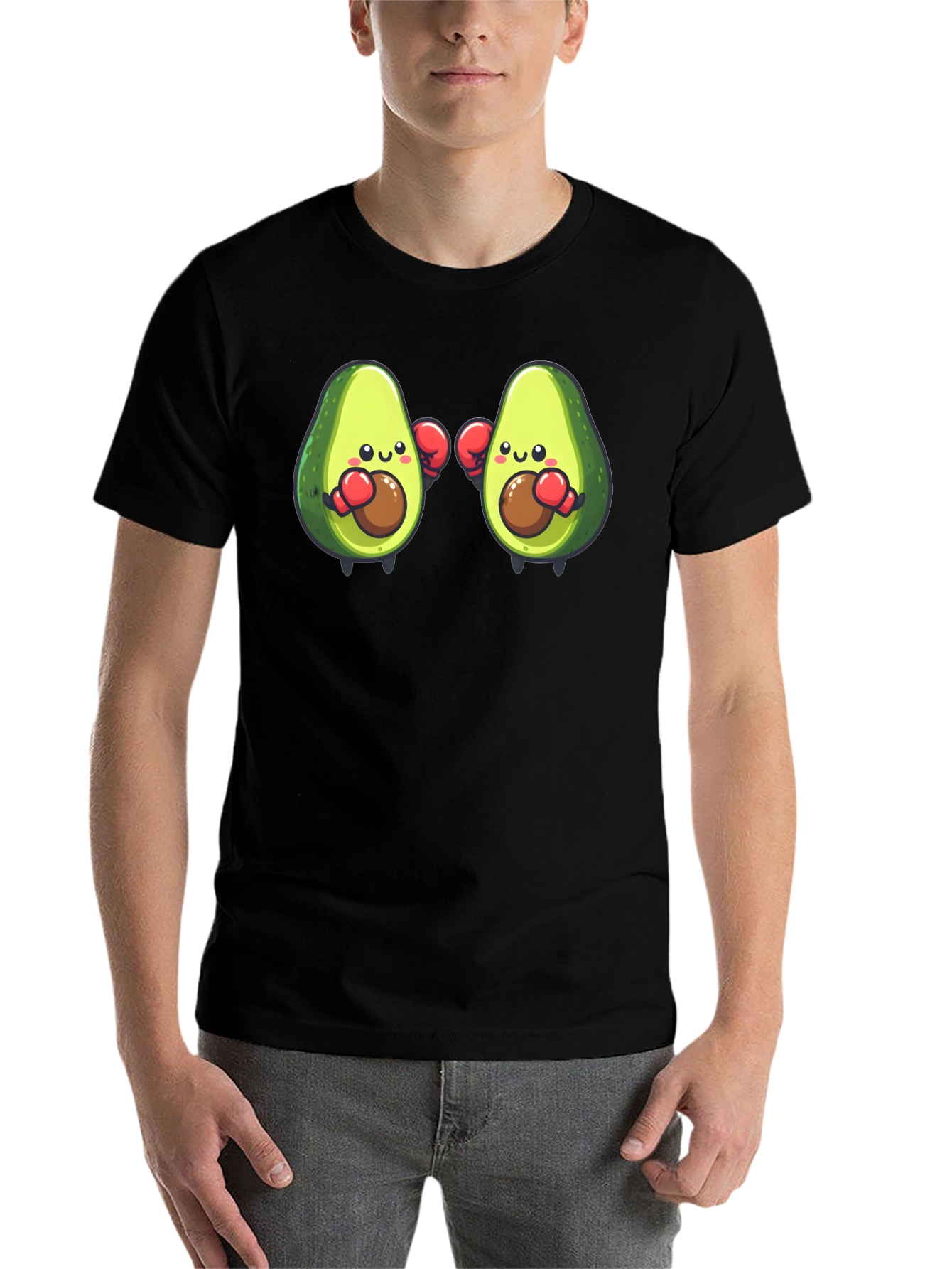 Black Avocado Boxer T-Shirt - Funny Cartoon Tee view 7