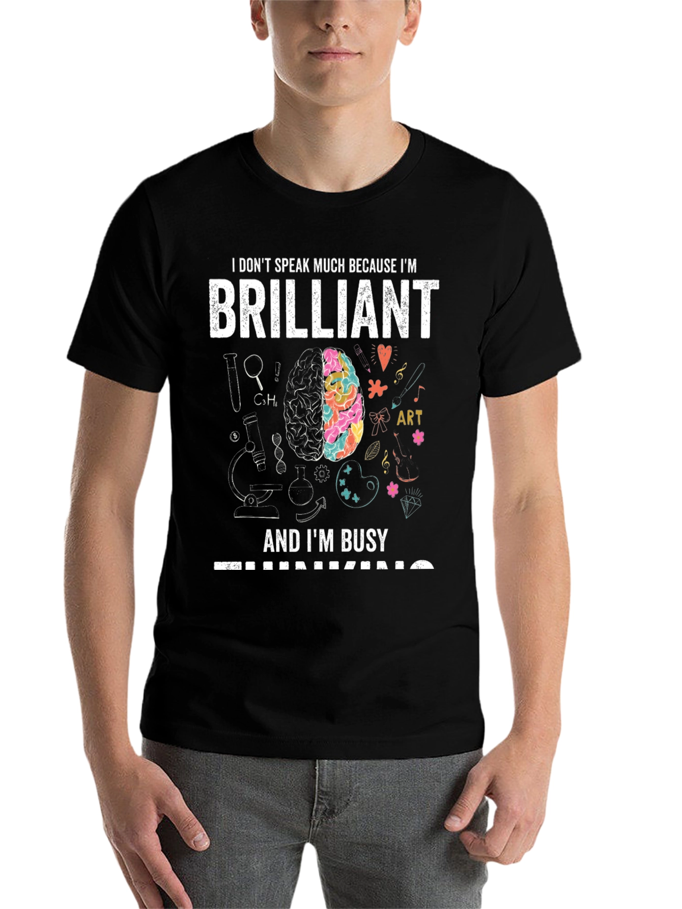 Black Brilliant and Busy T-Shirt - Smart Gift Idea! view 7