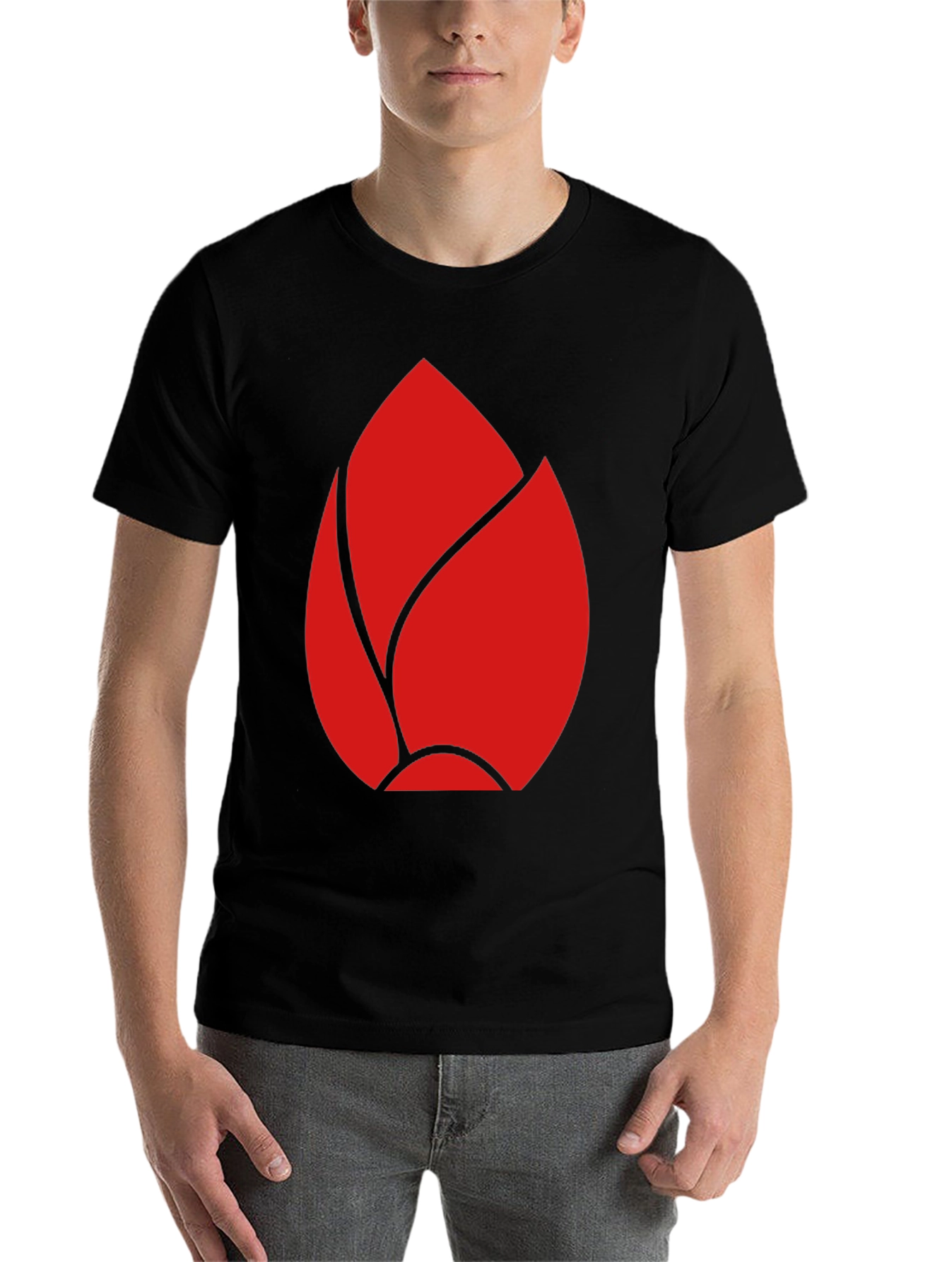 Black Red Bud Graphic Black T-Shirt view 7