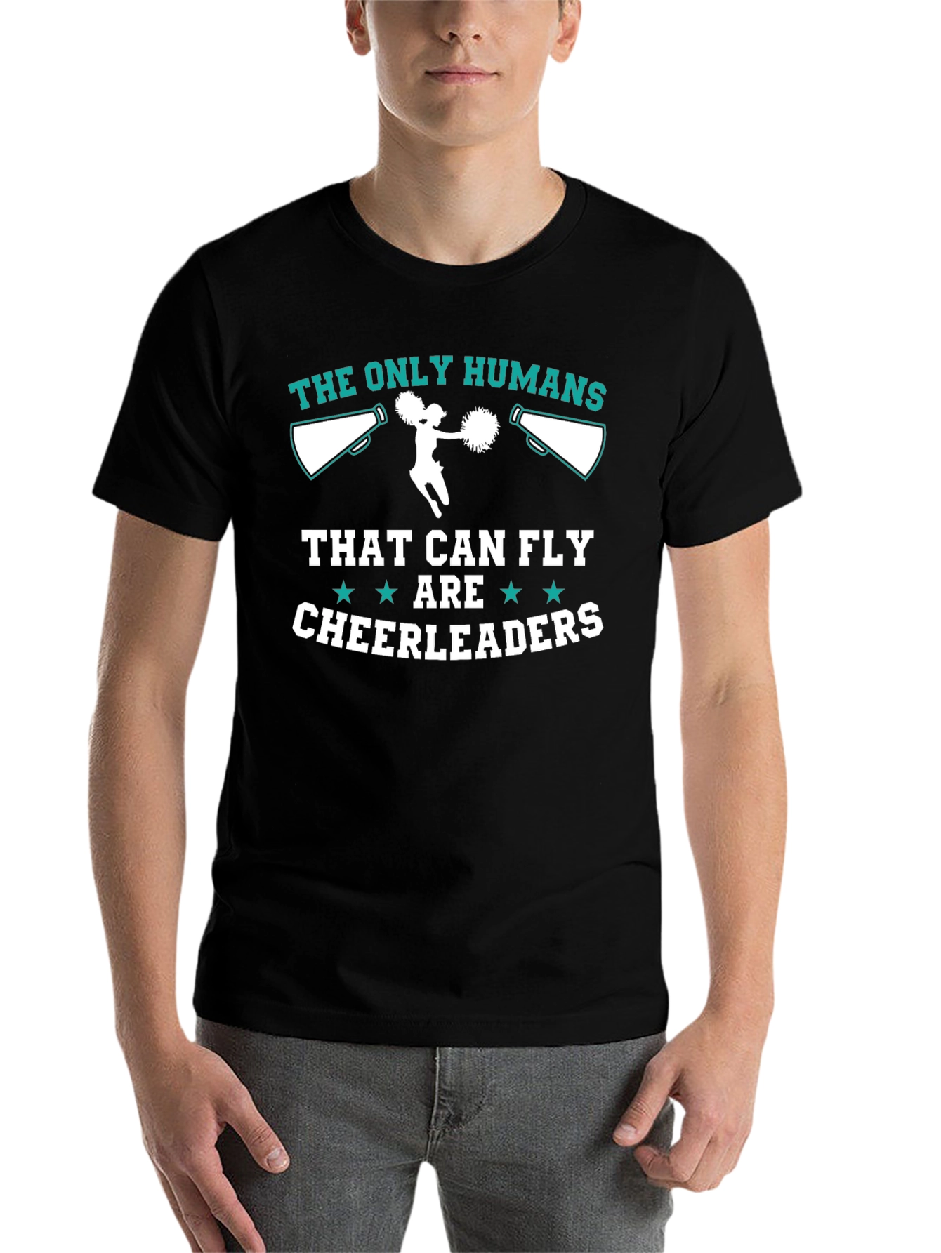 Black Cheerleader T-Shirt: The Only Humans That Can Fly view 7