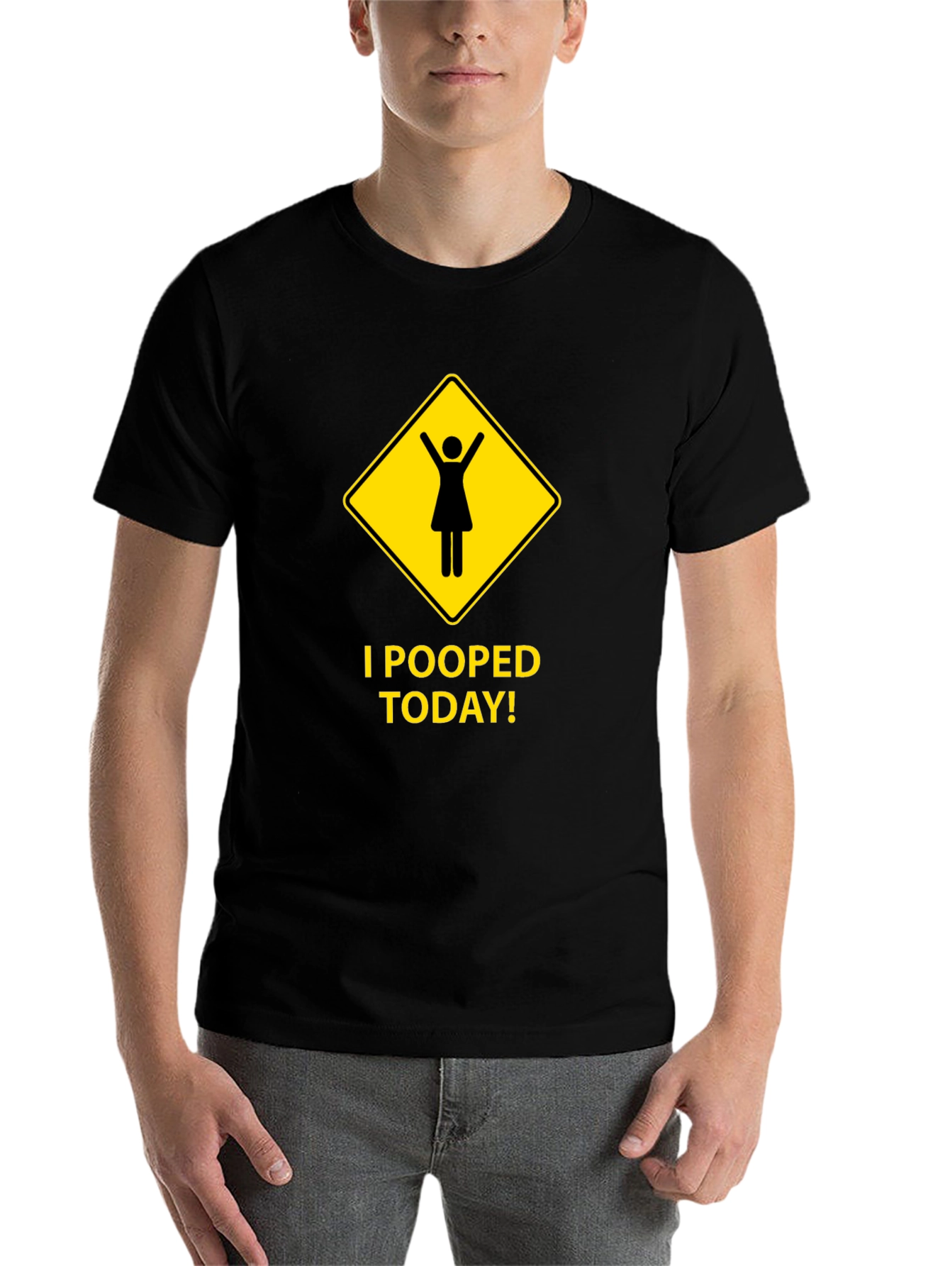 Black I Pooped Today! Novelty Graphic T-Shirt view 7