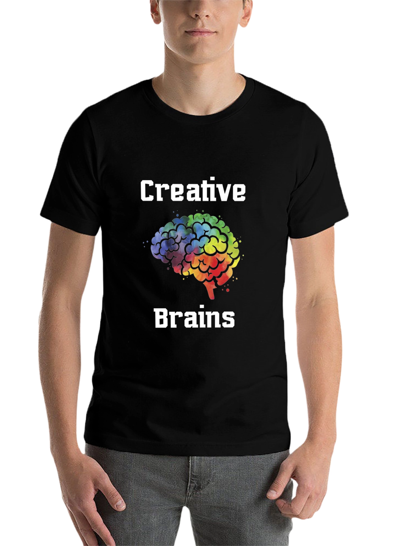 Black Creative Brains T-Shirt - Artistic Mind Apparel view 7