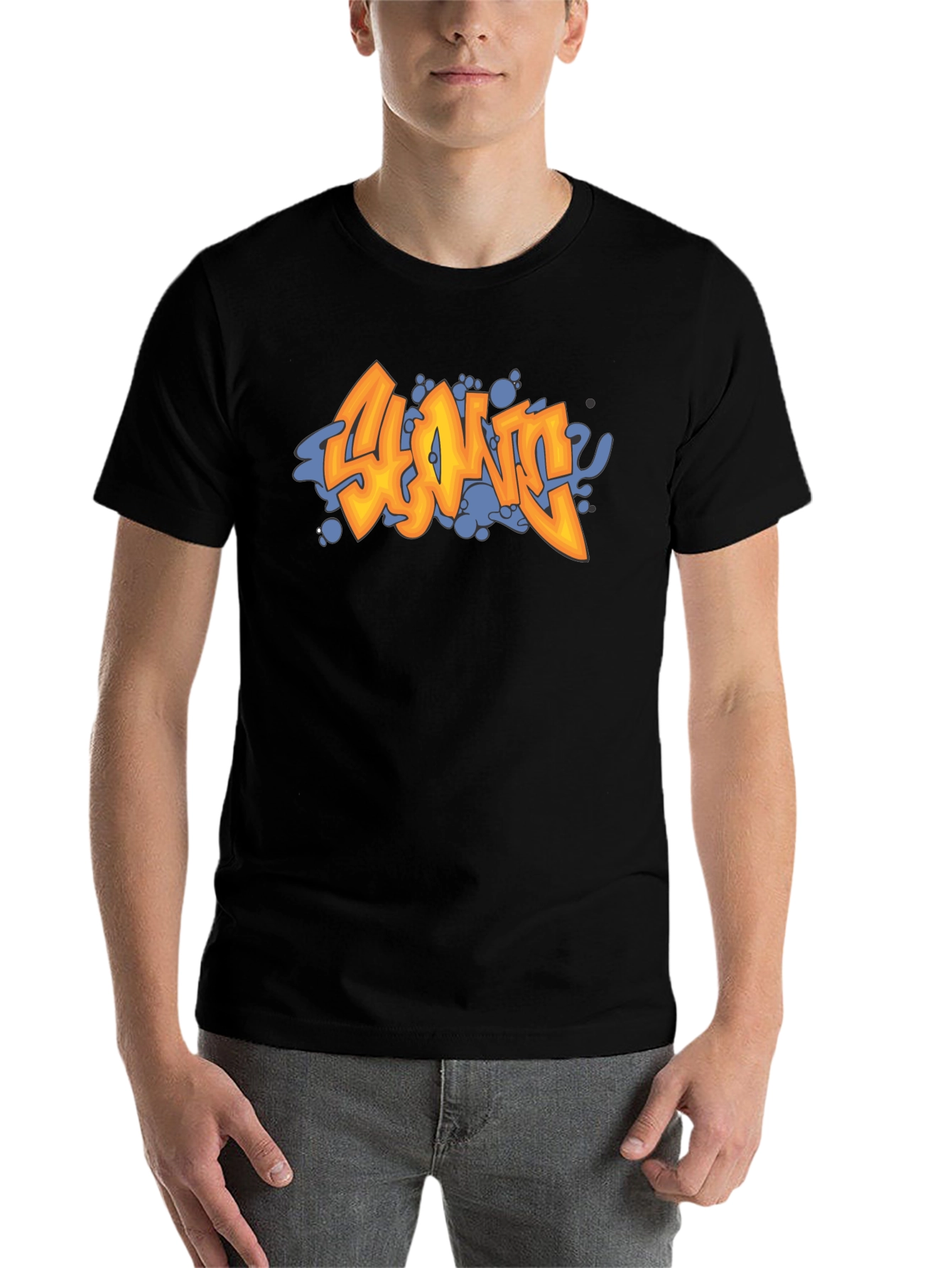 Black Edgy Graffiti T-Shirt - Cool Streetwear Design view 7