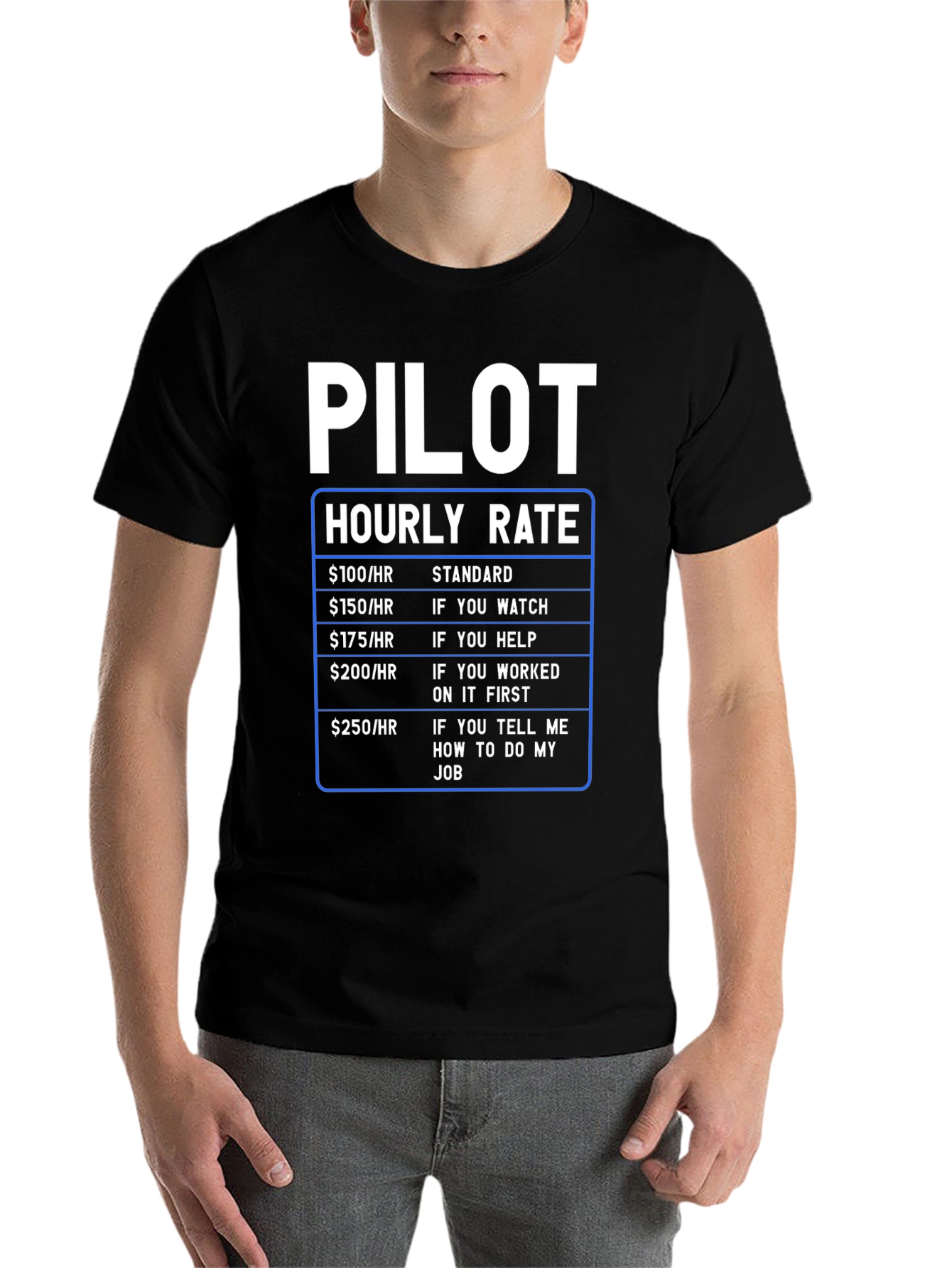 Pilot Hourly Rate Funny T-Shirt - 7