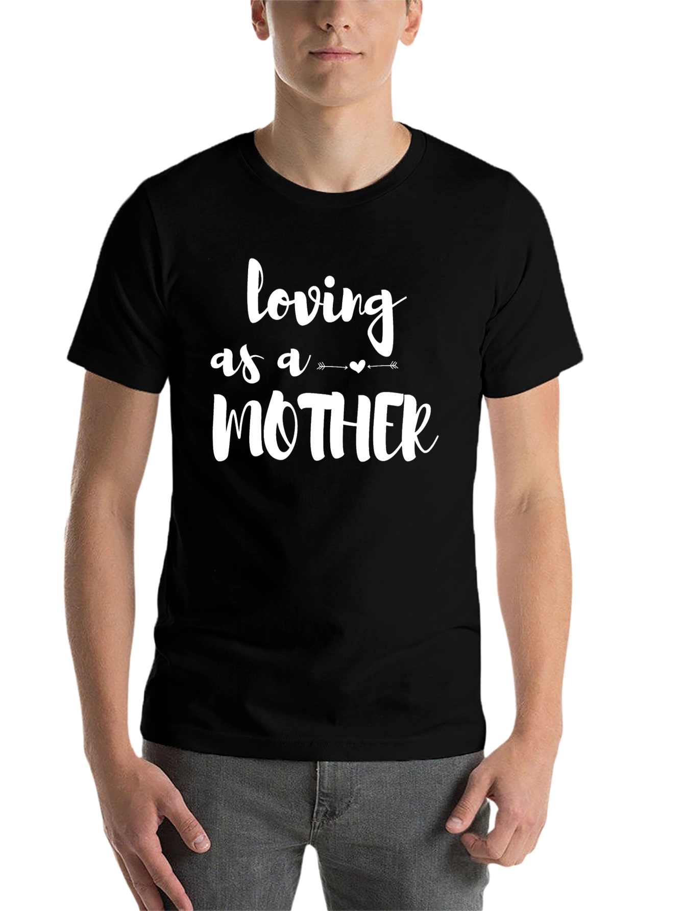 Black Loving as a Mother T-Shirt - Black view 7