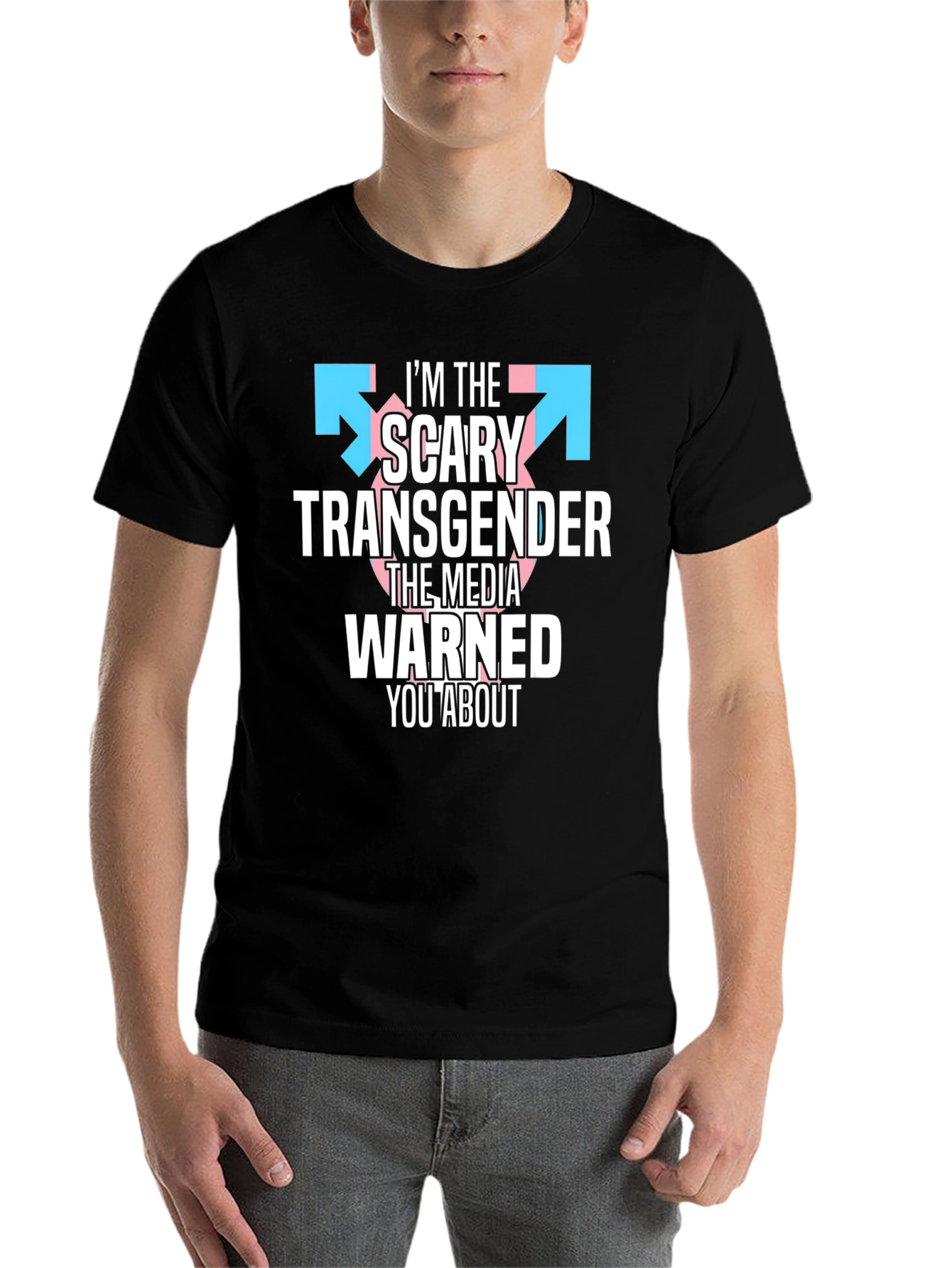 Black I'm The Scary Transgender T-Shirt view 7