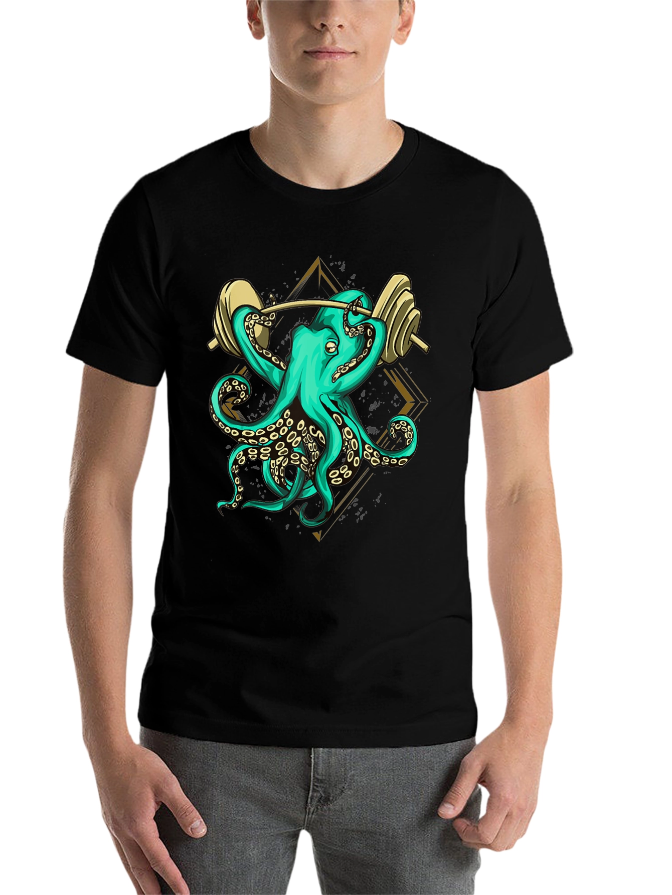 Octopus Lifting Weights Graphic Tee - 7