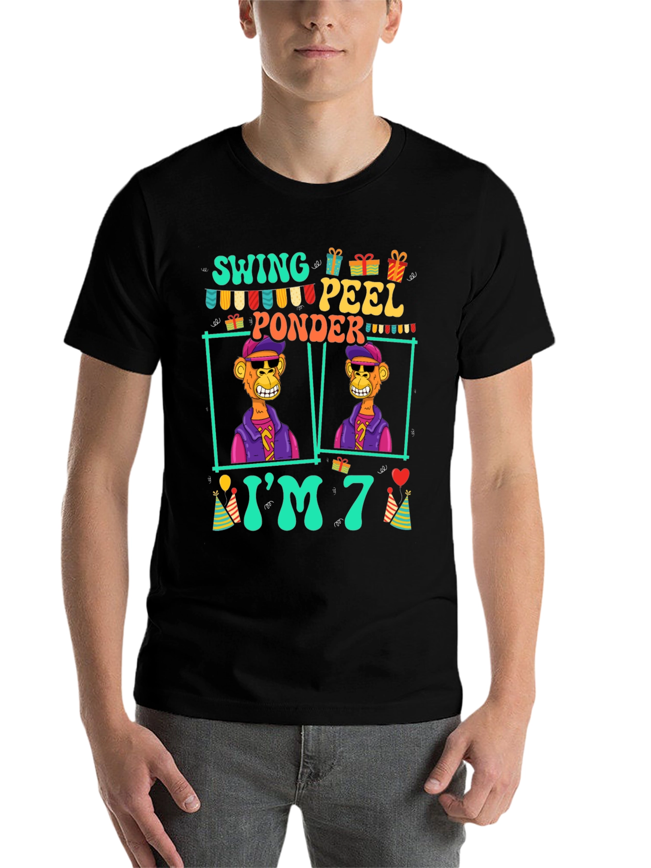 Funny 7th Birthday Ape T-Shirt - 7