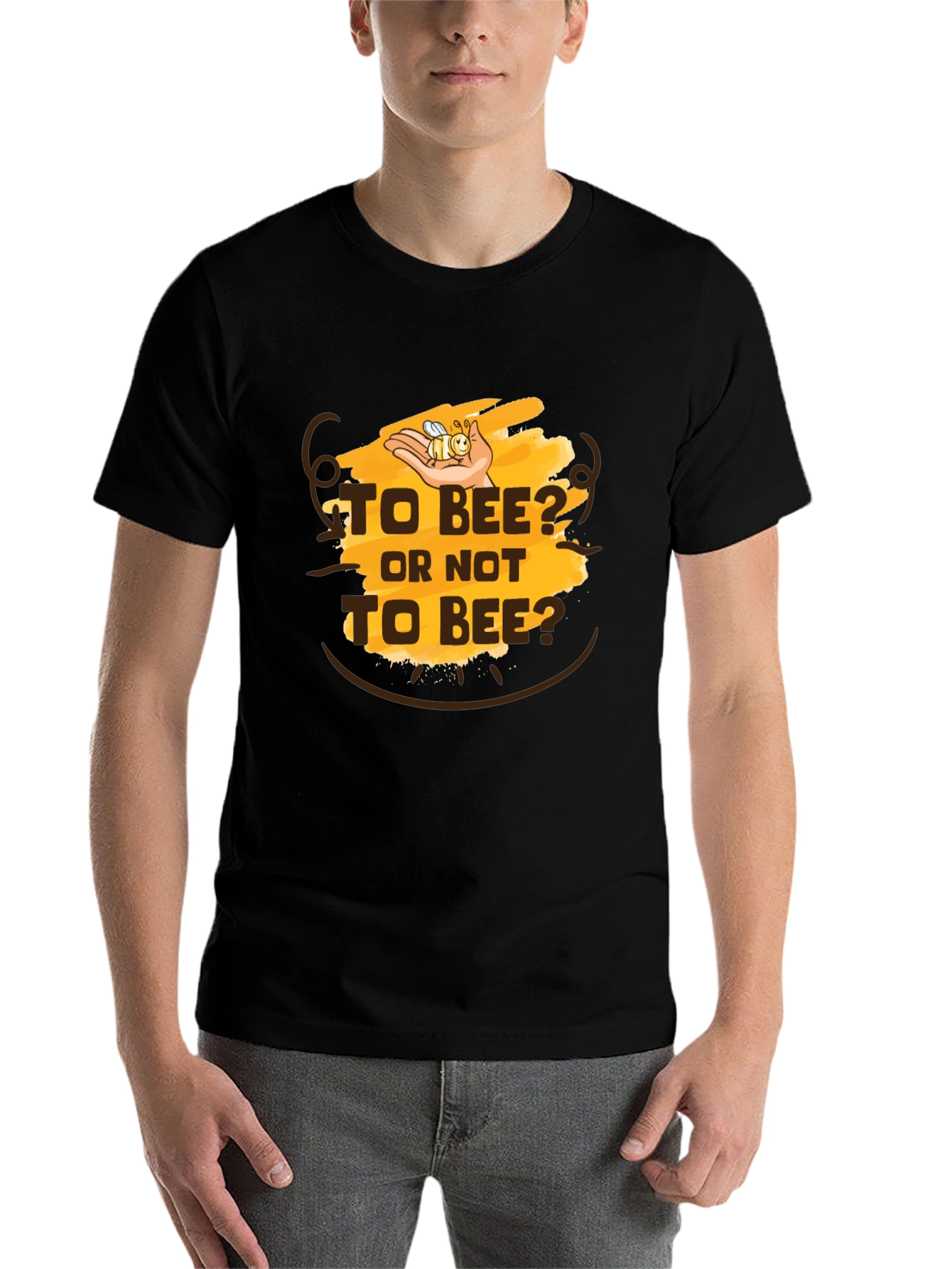 Black To Bee? Men's Graphic Tee - Black Cotton T-Shirt view 7
