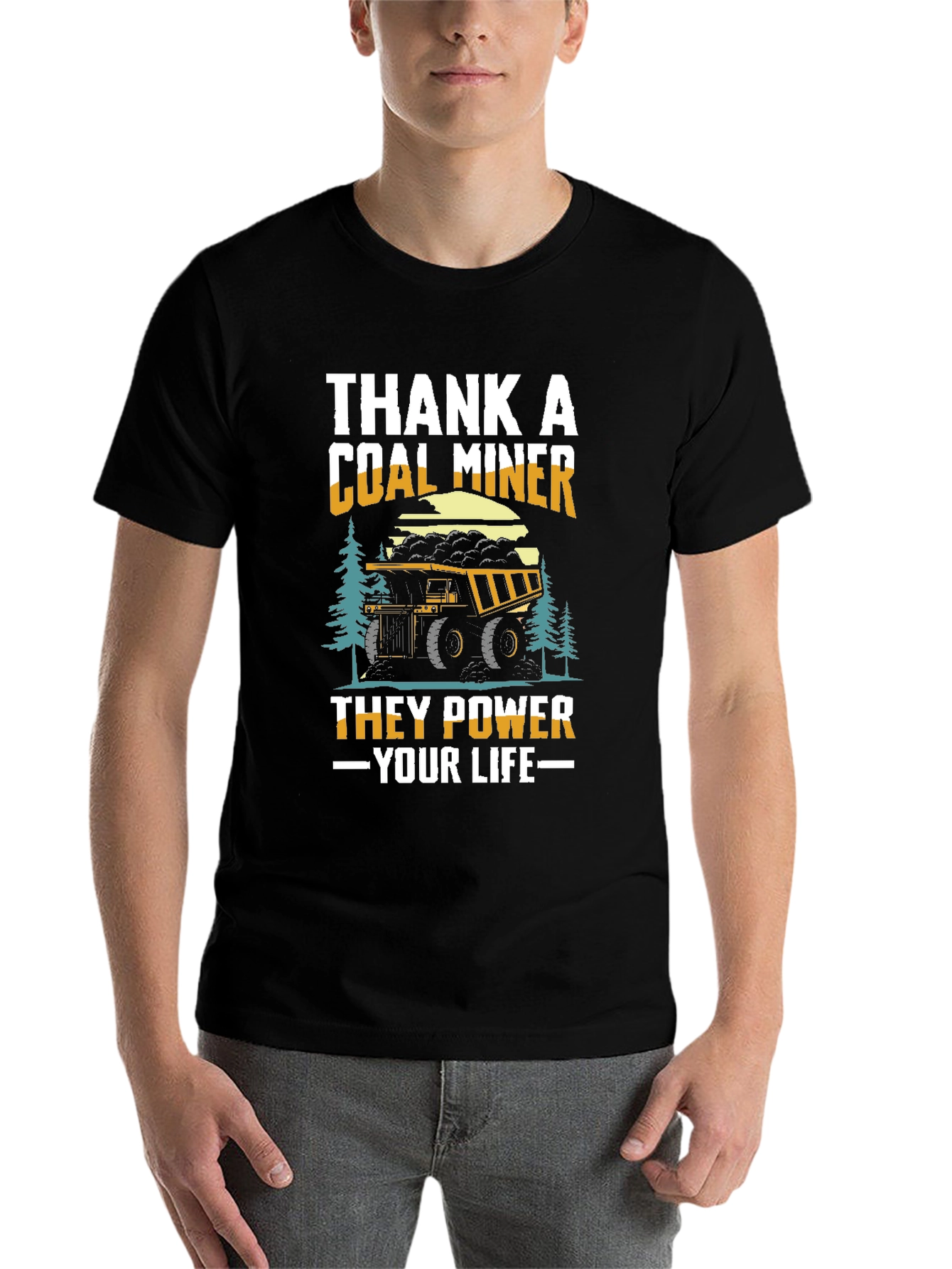Black Thank A Coal Miner T-Shirt view 7