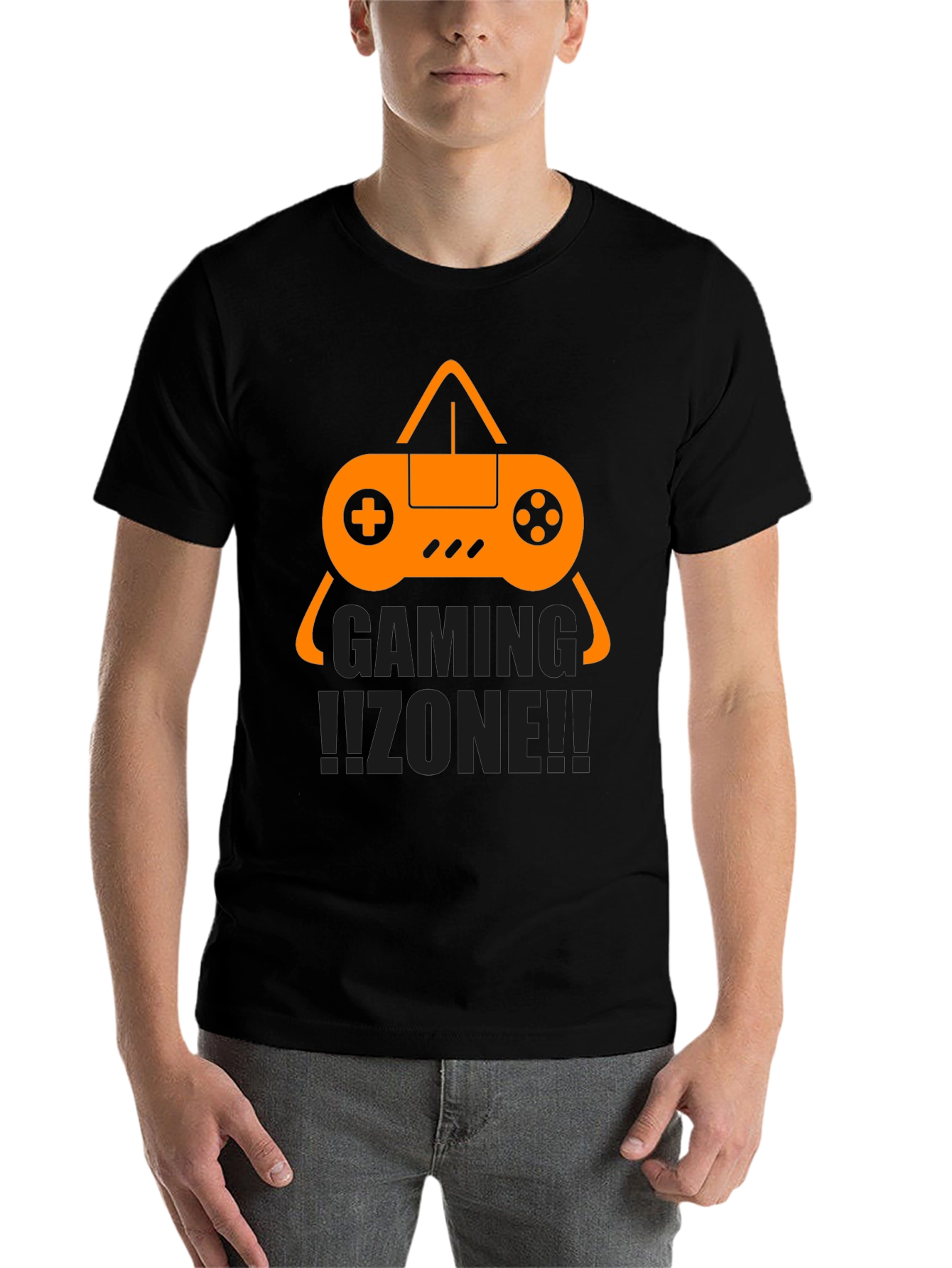 Black Gaming Zone Graphic Tee - Black view 7