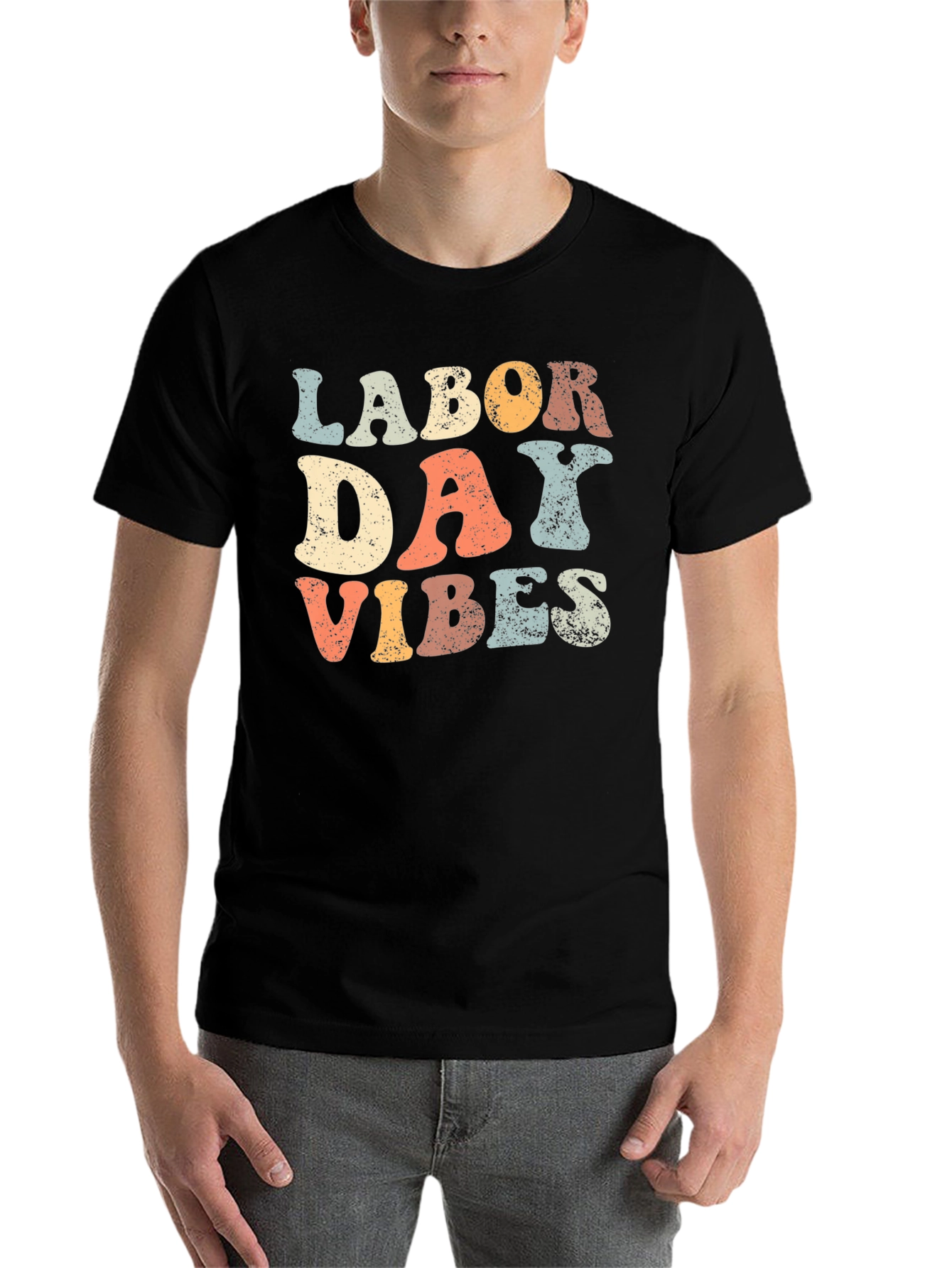 Black Labor Day Vibes Retro T-Shirt view 7