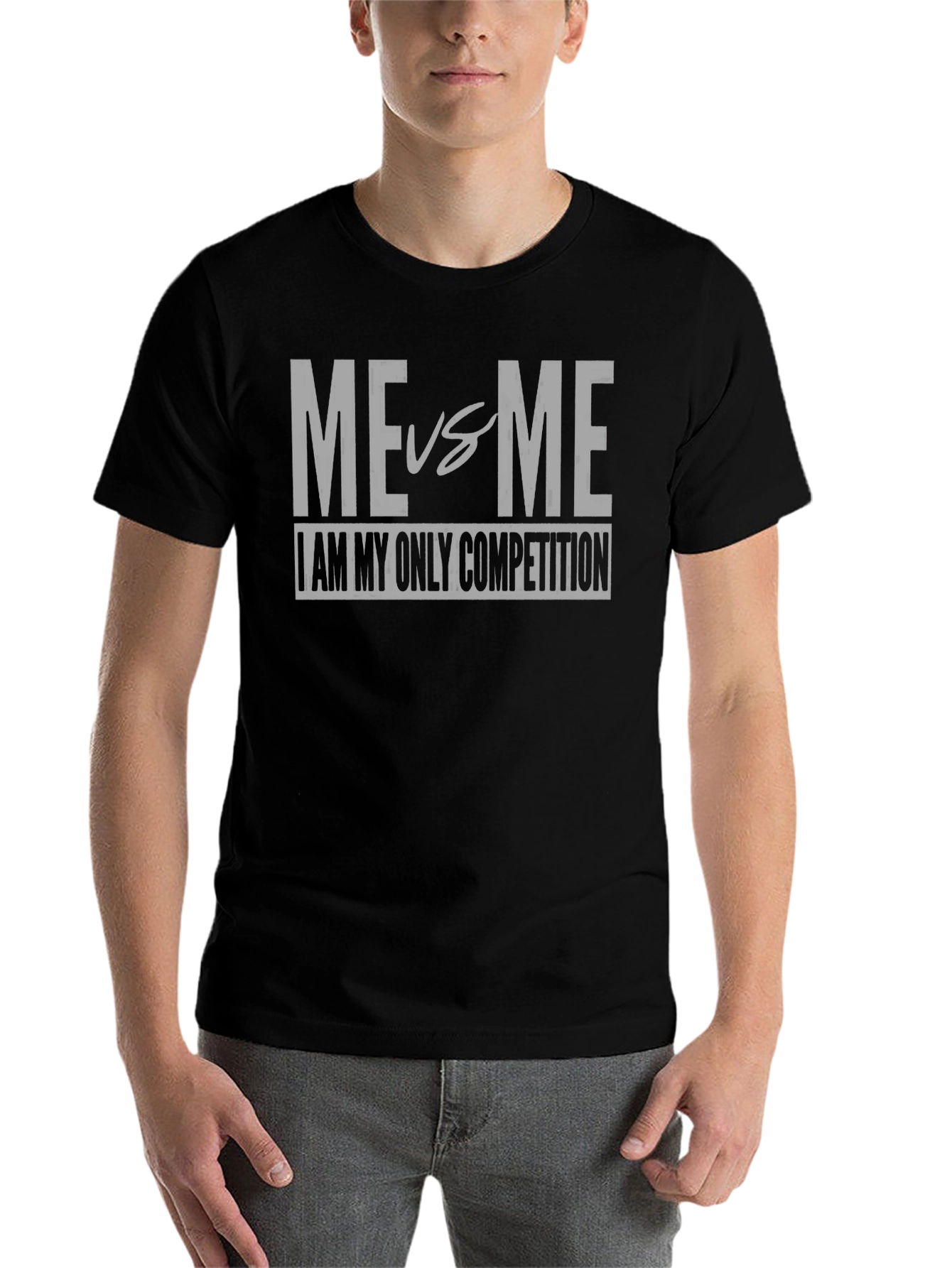 Black Me vs Me Motivational T-Shirt view 7