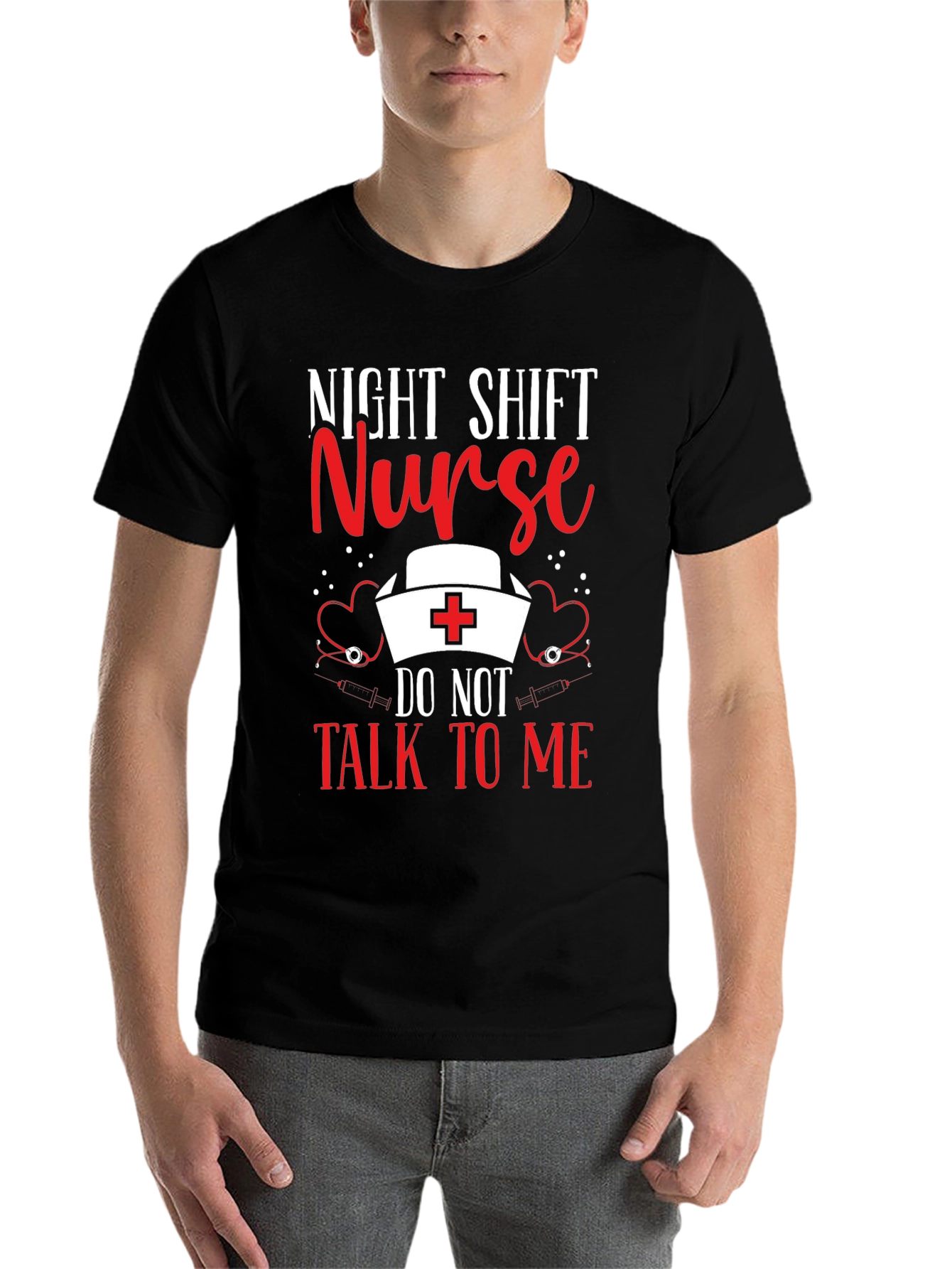Black Night Shift Nurse T-Shirt: Do Not Talk To Me view 7