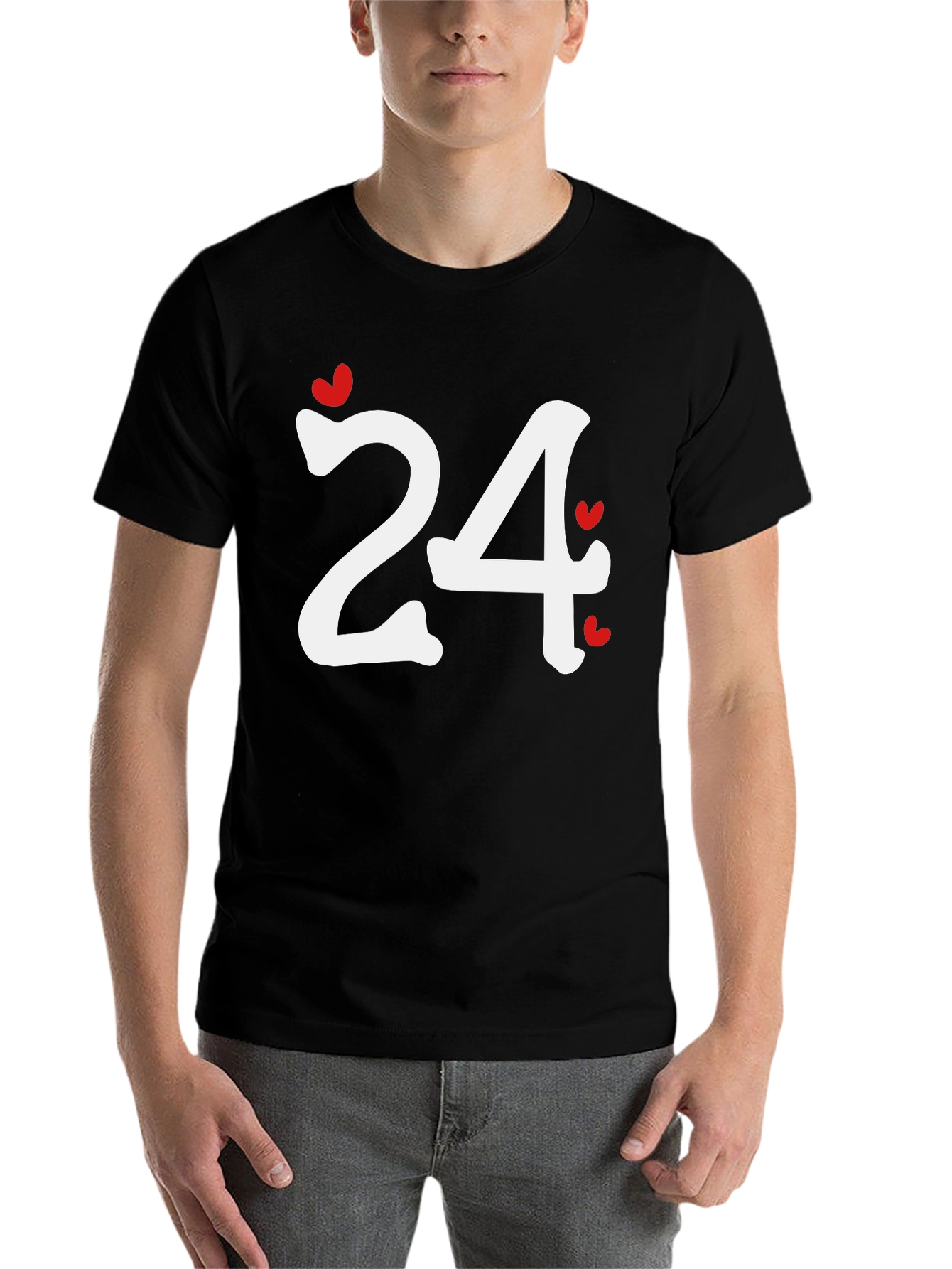 Black Heart Number 24 Black T-Shirt view 7