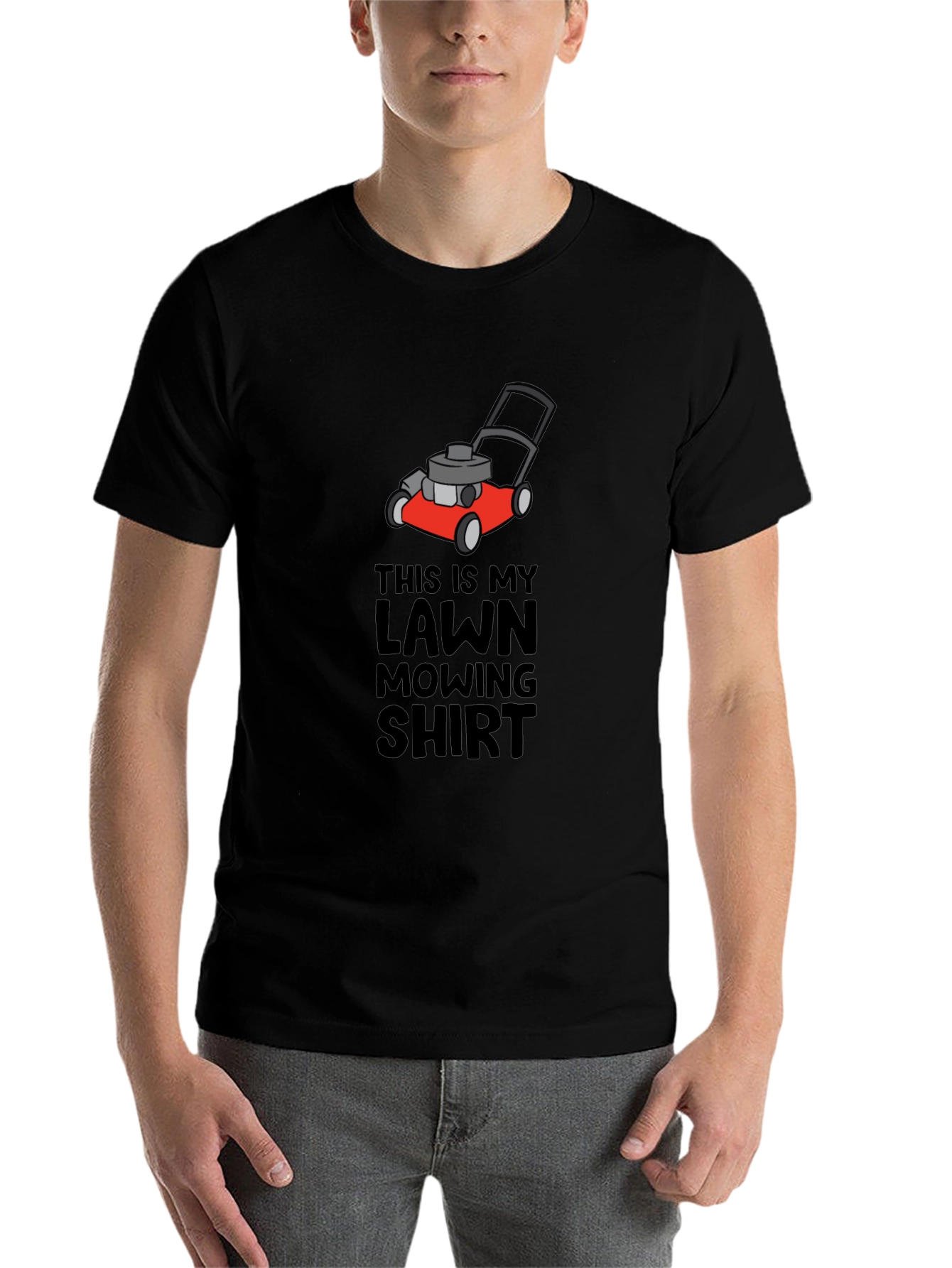 Black Lawn Mowing Shirt - Funny Mower Graphic Tee view 7
