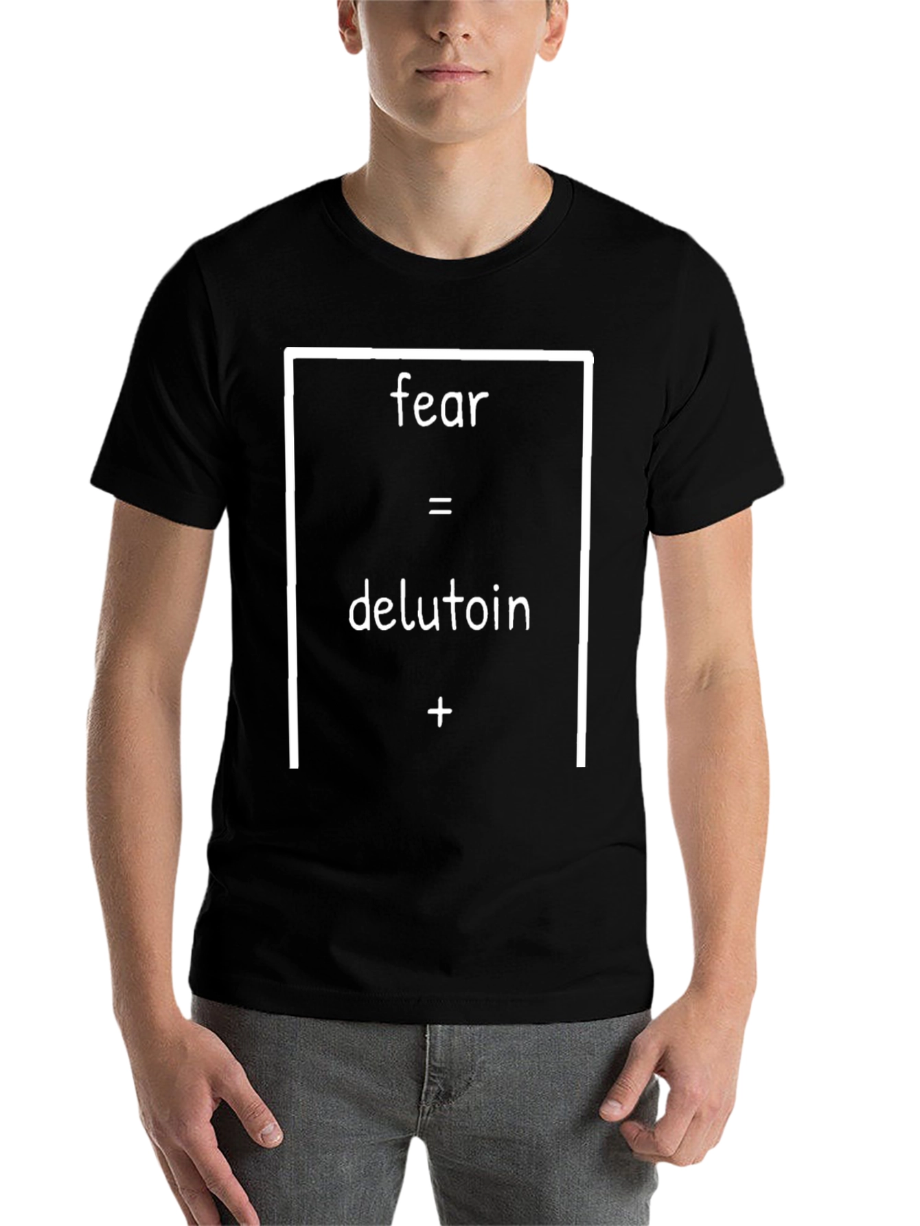 Black Fear = Delusion + Humor Graphic Tee view 7