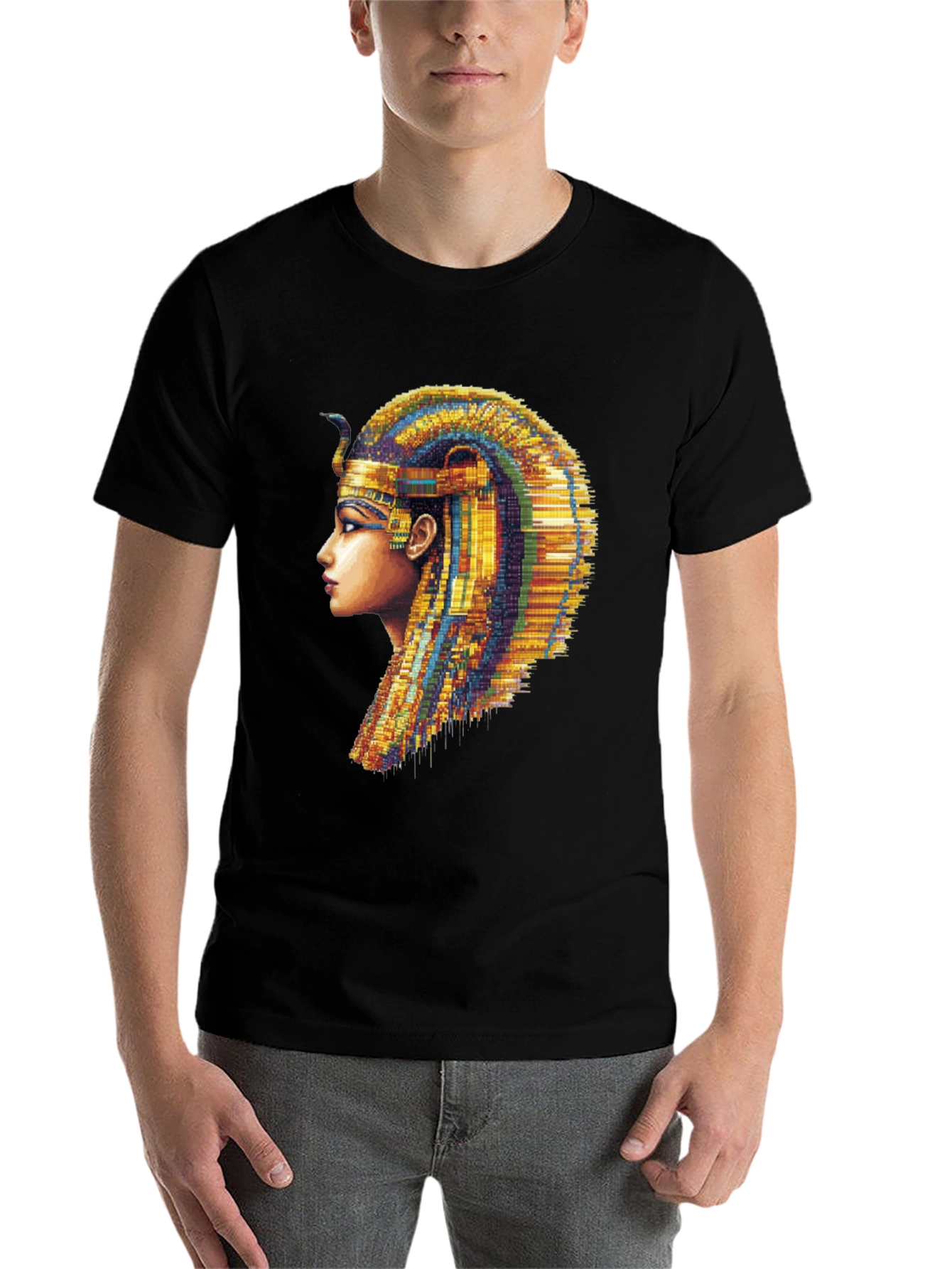 Black Egyptian Queen Graphic Tee - Men's Black T-Shirt view 7