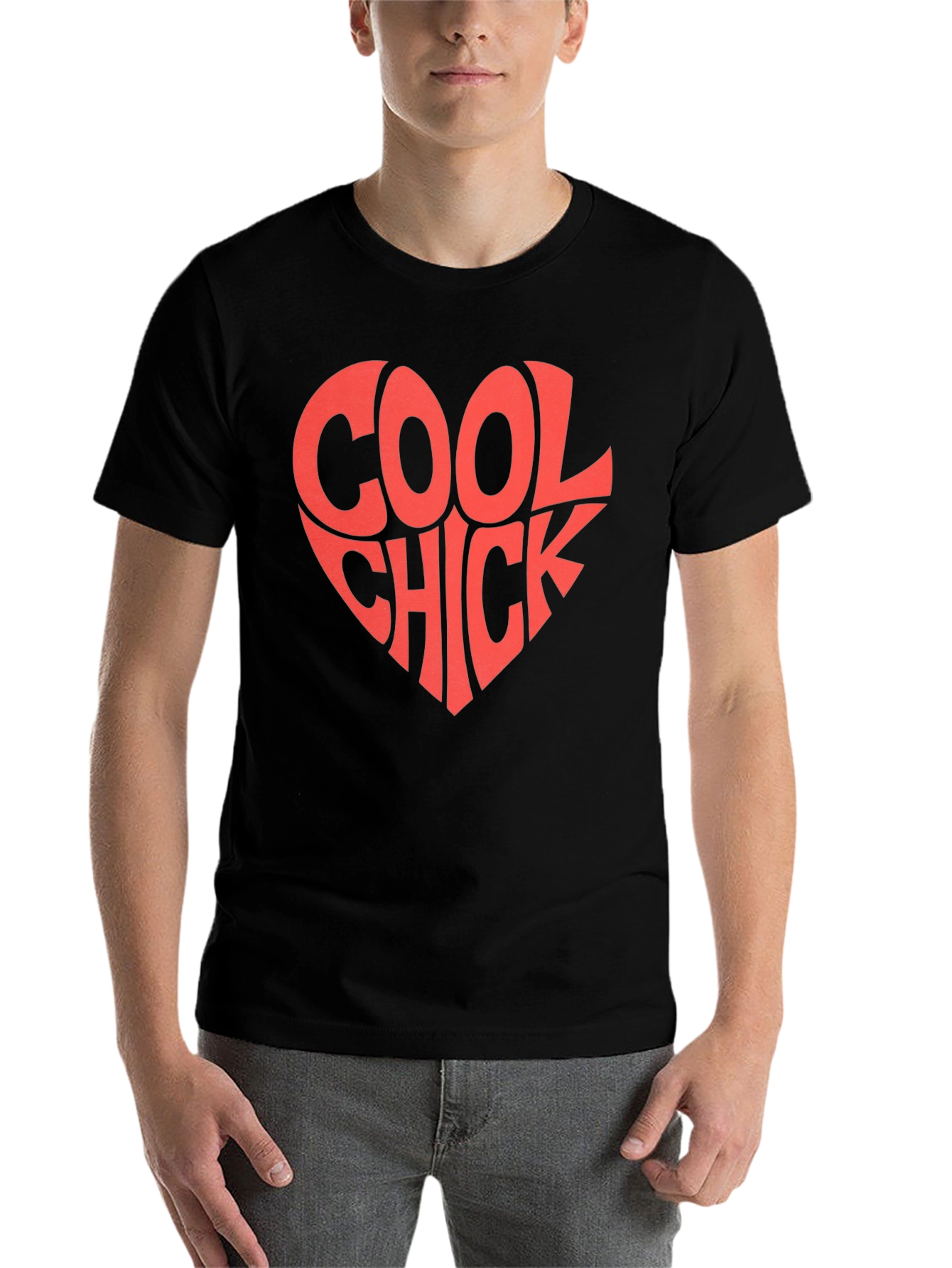 Black Cool Chick Heart Graphic Tee - Trendy Casual Style view 7
