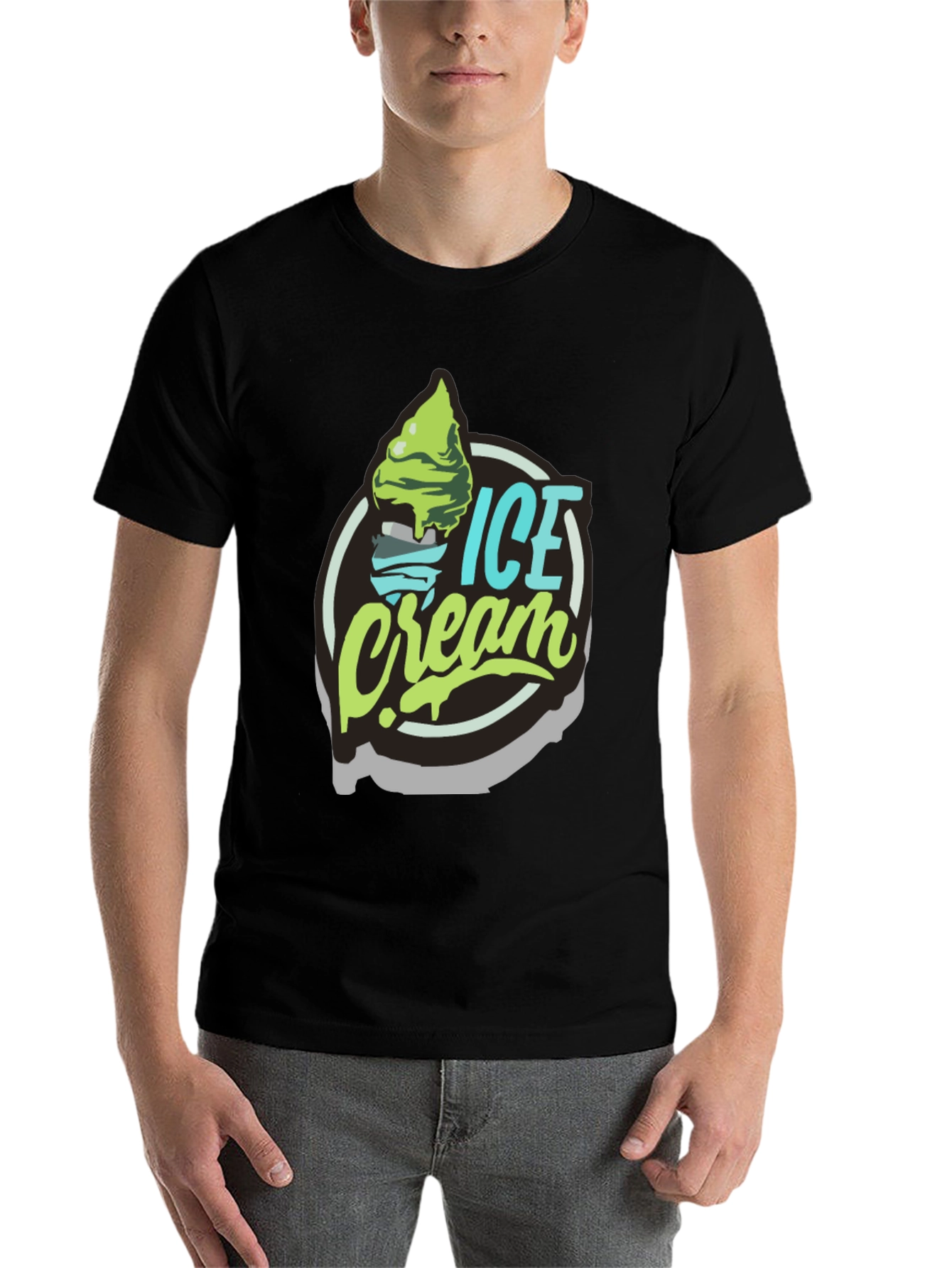 Black Ice Cream Graphic T-Shirt - Black view 7