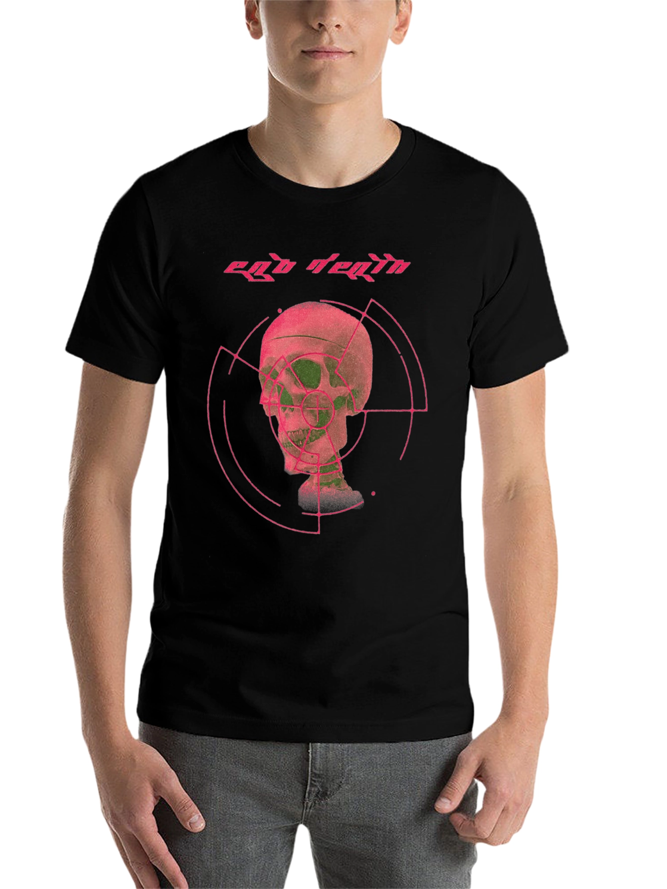 Black Ego Death Graphic Tee - Black Cotton Skull Print view 7