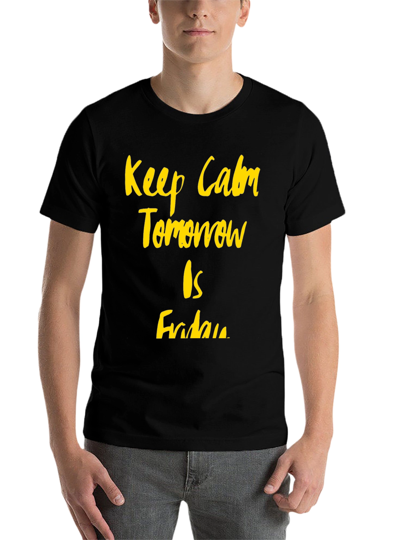 Black Keep Calm It's Almost Friday Graphic Tee view 7