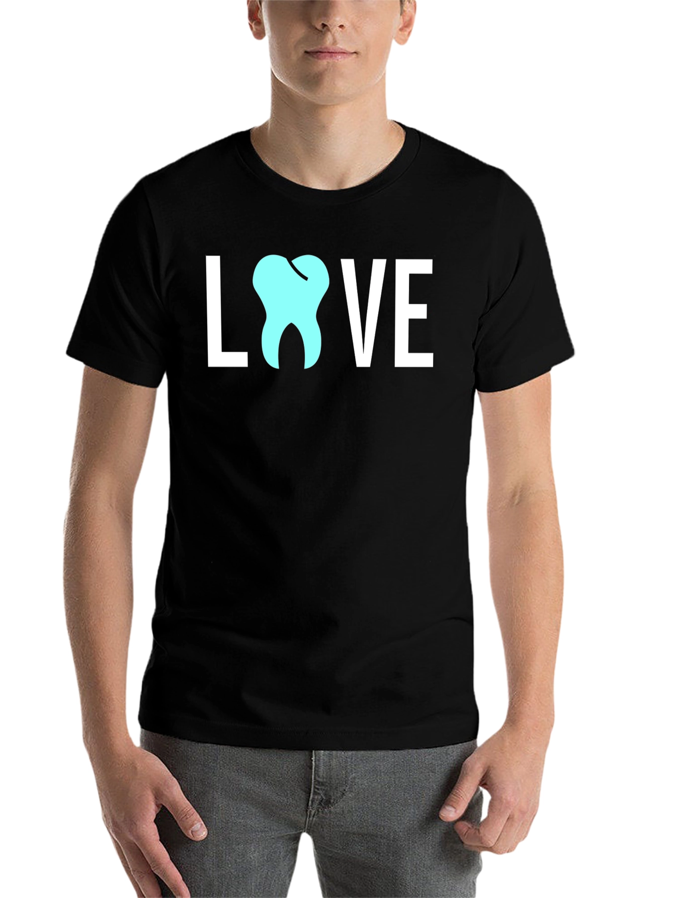 Black Dental Love Graphic Tee - Dentist Gift view 7