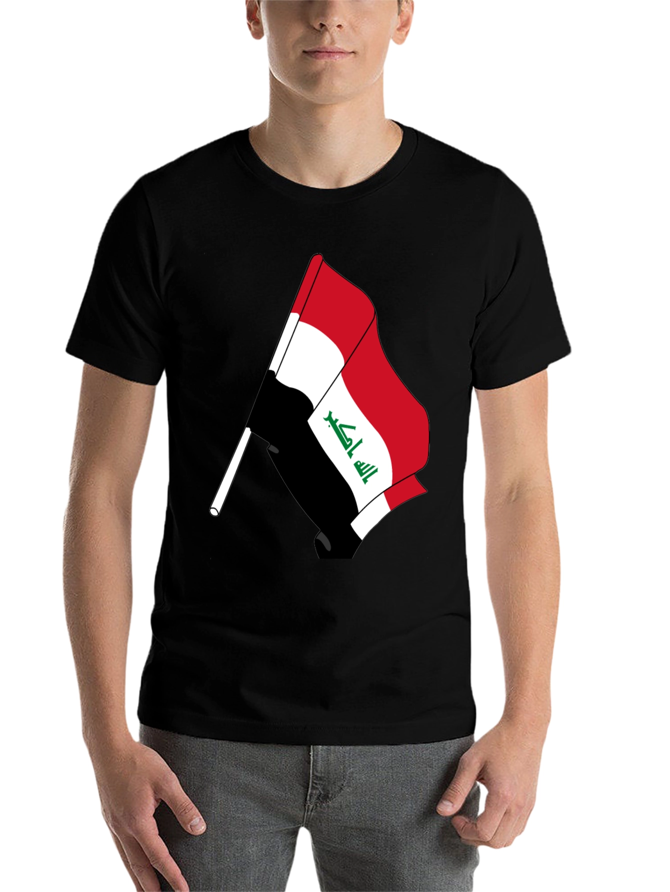 Black Iraq Flag T-Shirt - Patriotic Pride view 7