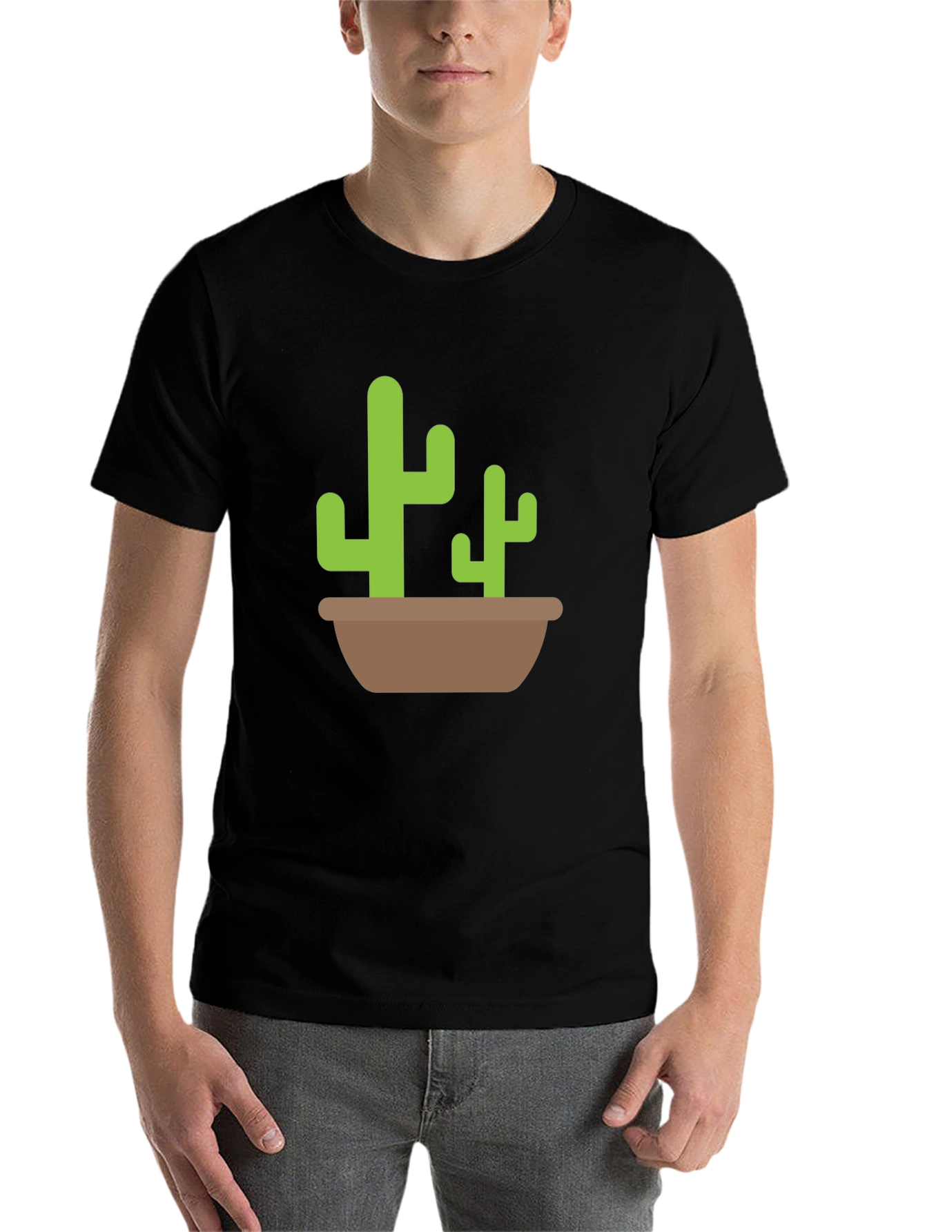 Black Cactus Graphic Tee - Black Casual T-Shirt view 7