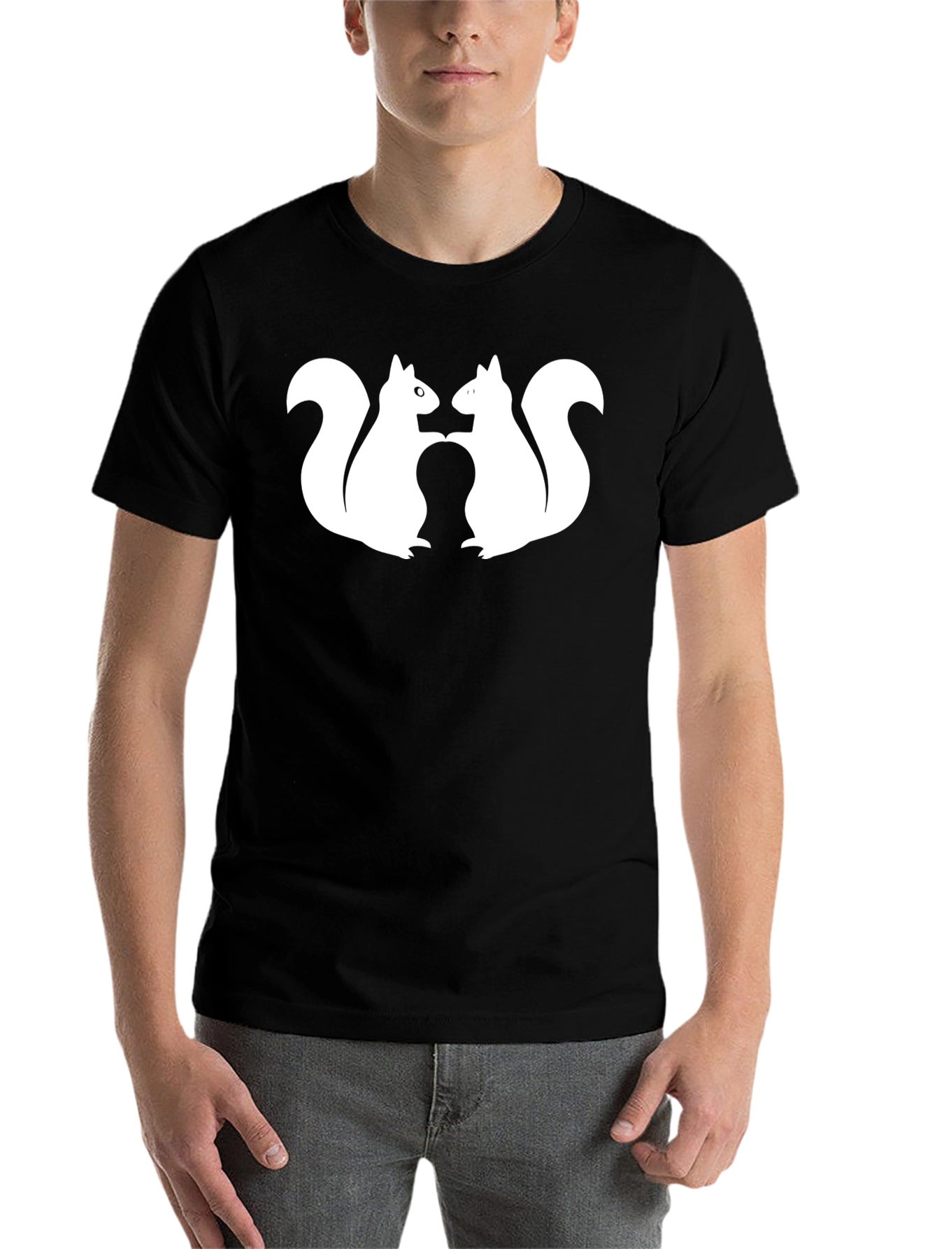 Black Squirrel Love Black T-Shirt view 7