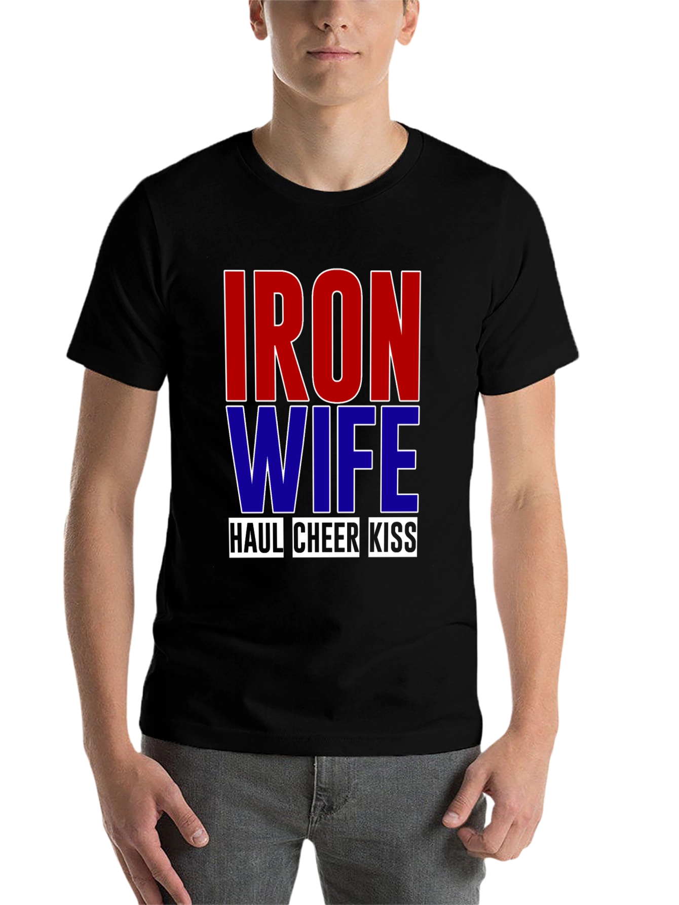 Black Iron Wife Haul Cheer Kiss T-Shirt view 7