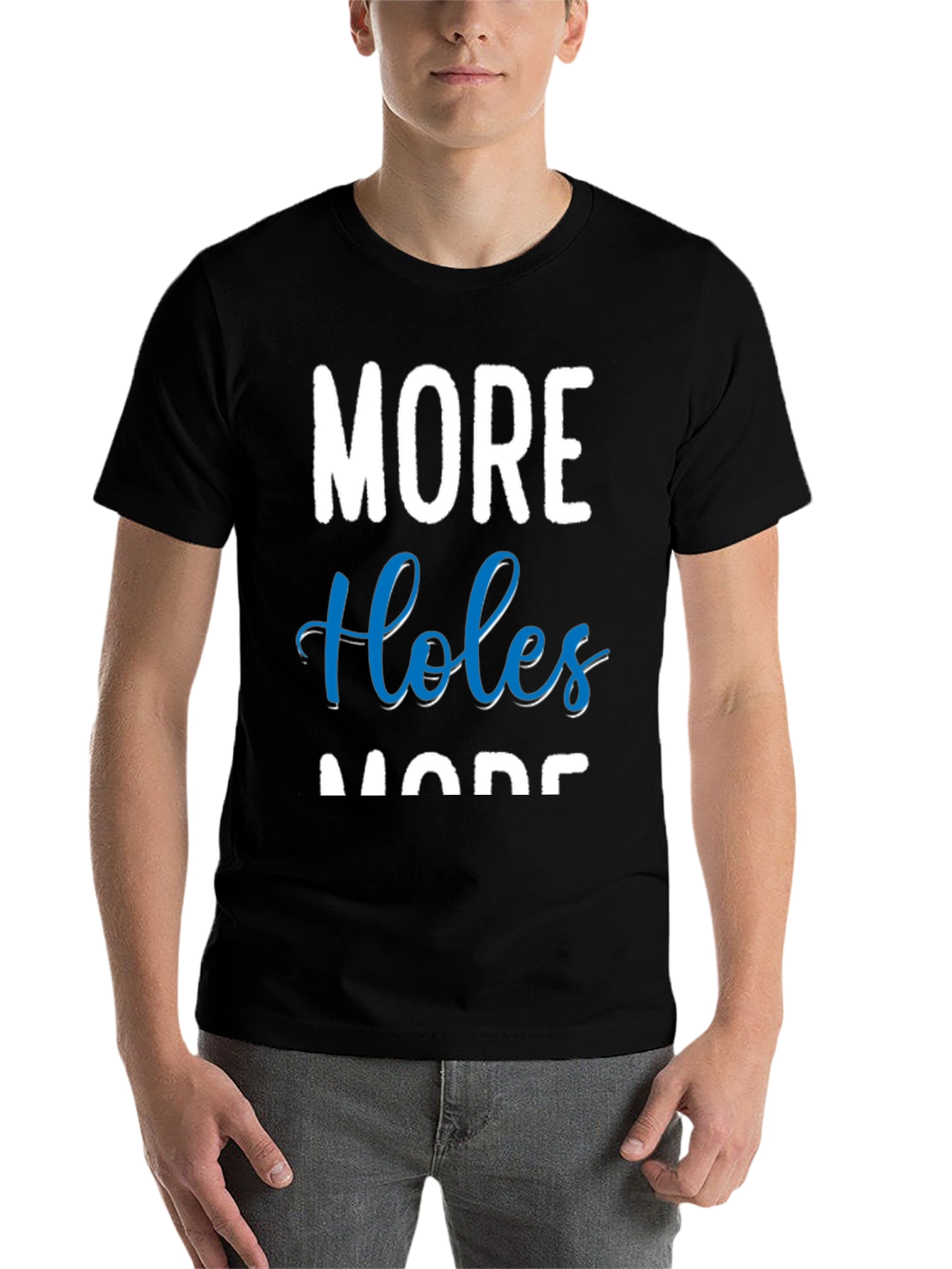 Black More Holes More Fun Black Cotton T-Shirt view 7