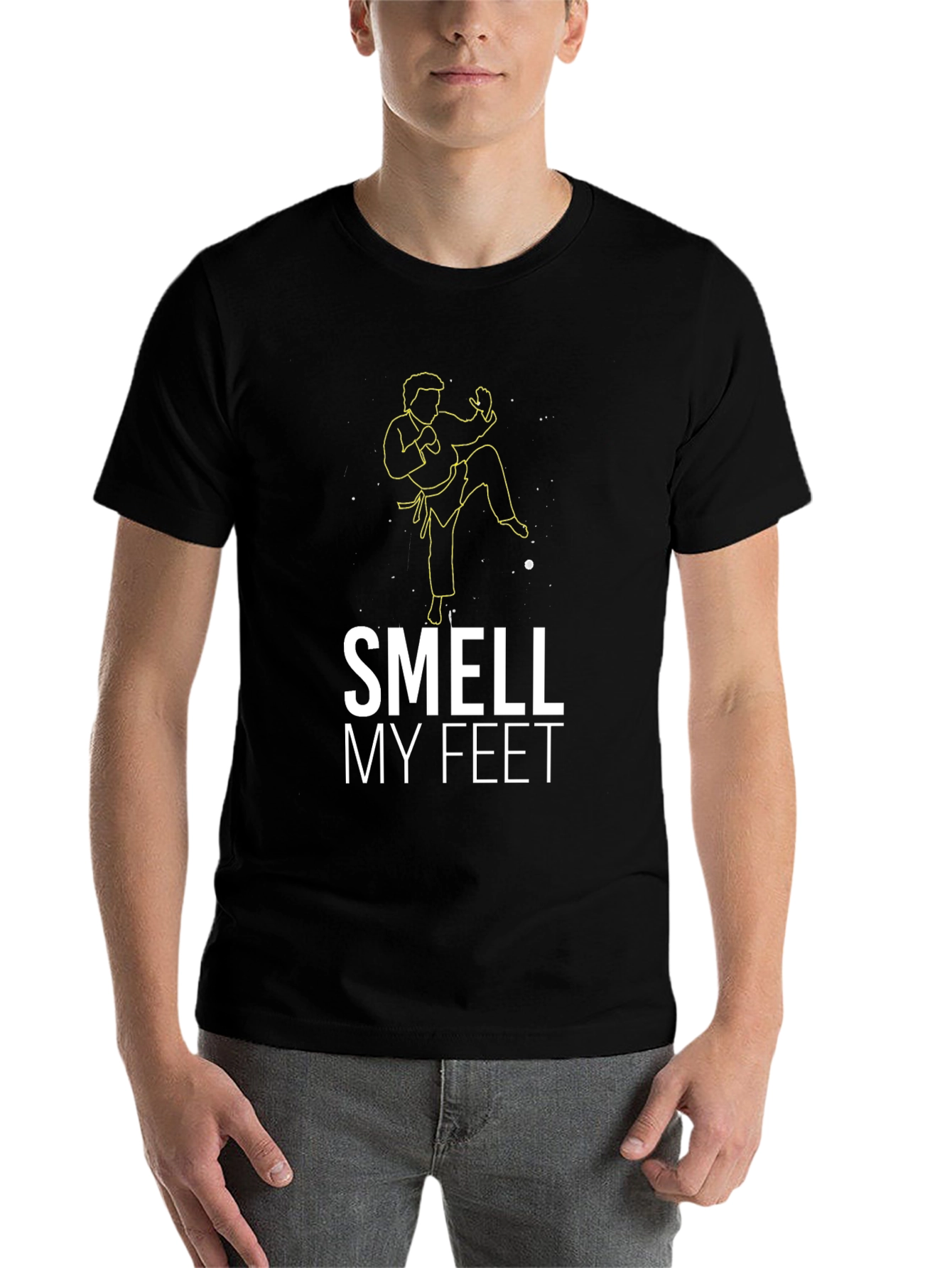 Black Smell My Feet Karate T-Shirt - Funny Martial Arts Tee view 7