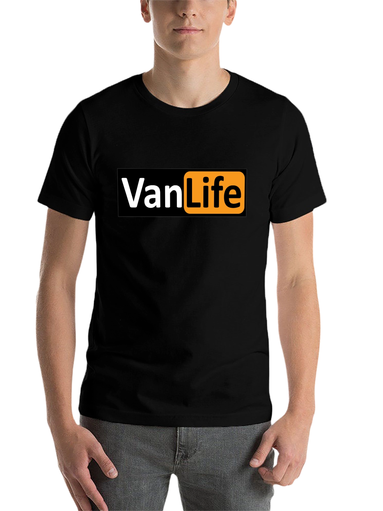Black Van Life Graphic T-Shirt - Black view 7